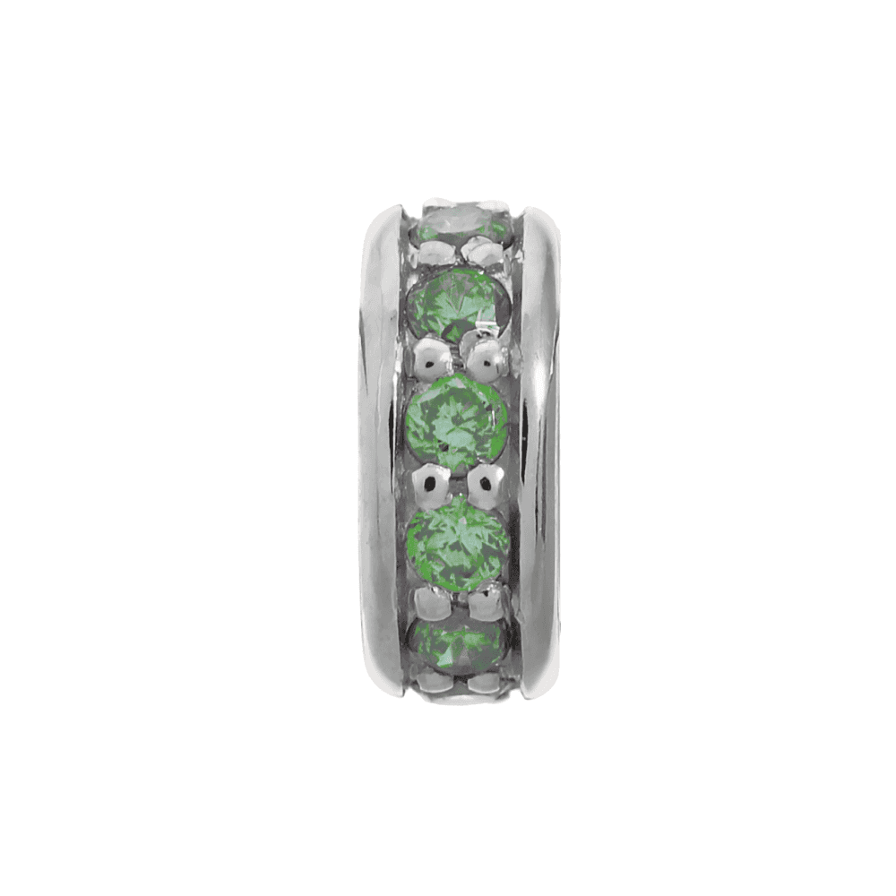 Emerald Dreamy Dot Charm (Silver/Green)