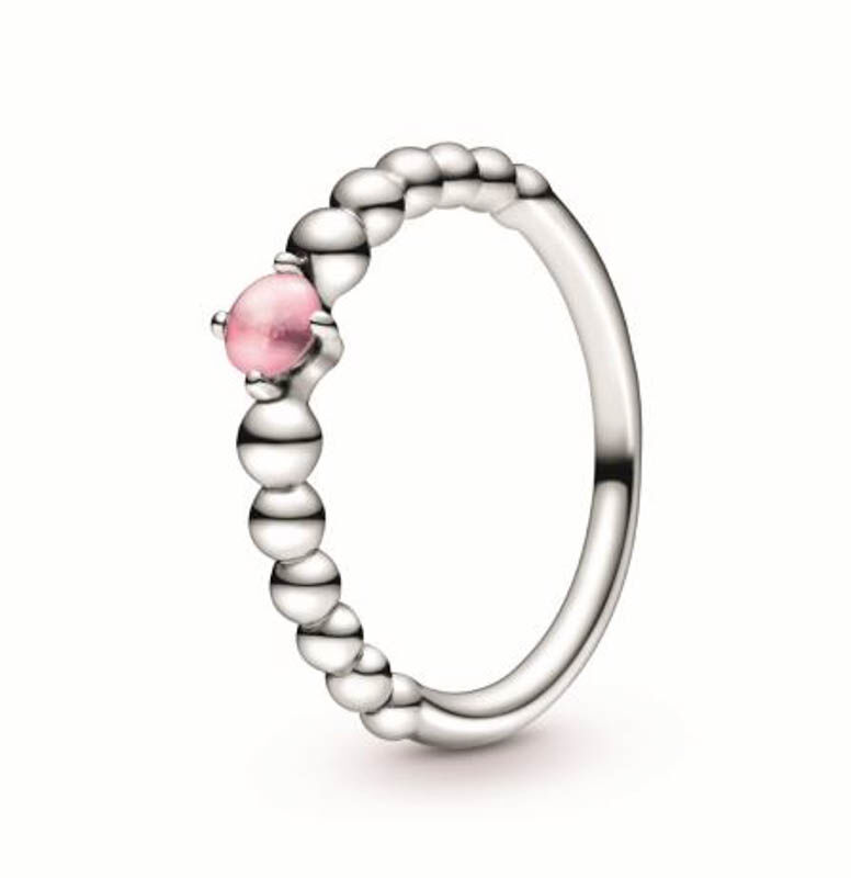 Pandora Purely Pandora Petal Pink Topaz Beaded Ring