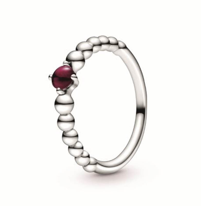 Pandora Purely Pandora Dark Red Topaz Beaded Ring