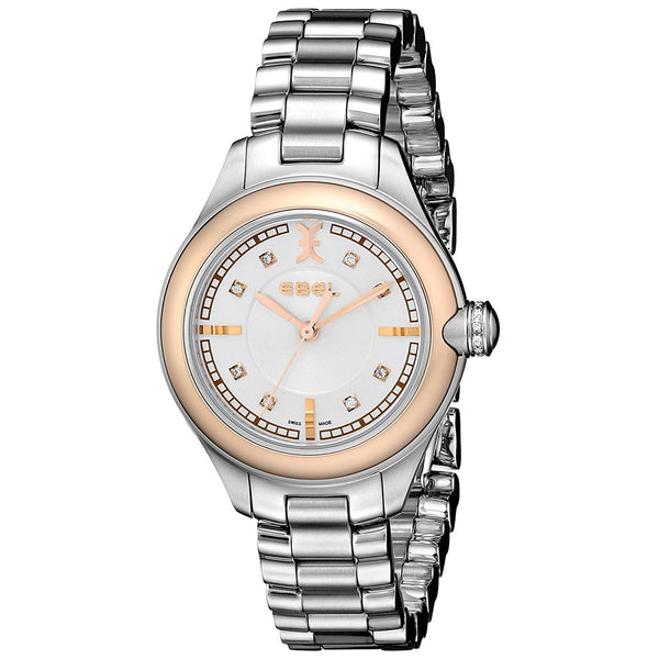 Ebel Women's 1216094 Onde 18kt Rose Gold Diamond Stainless Steel Watch