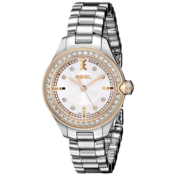 Ebel Women's 1216097 Onde 18kt Rose Gold Diamond Stainless Steel Watch