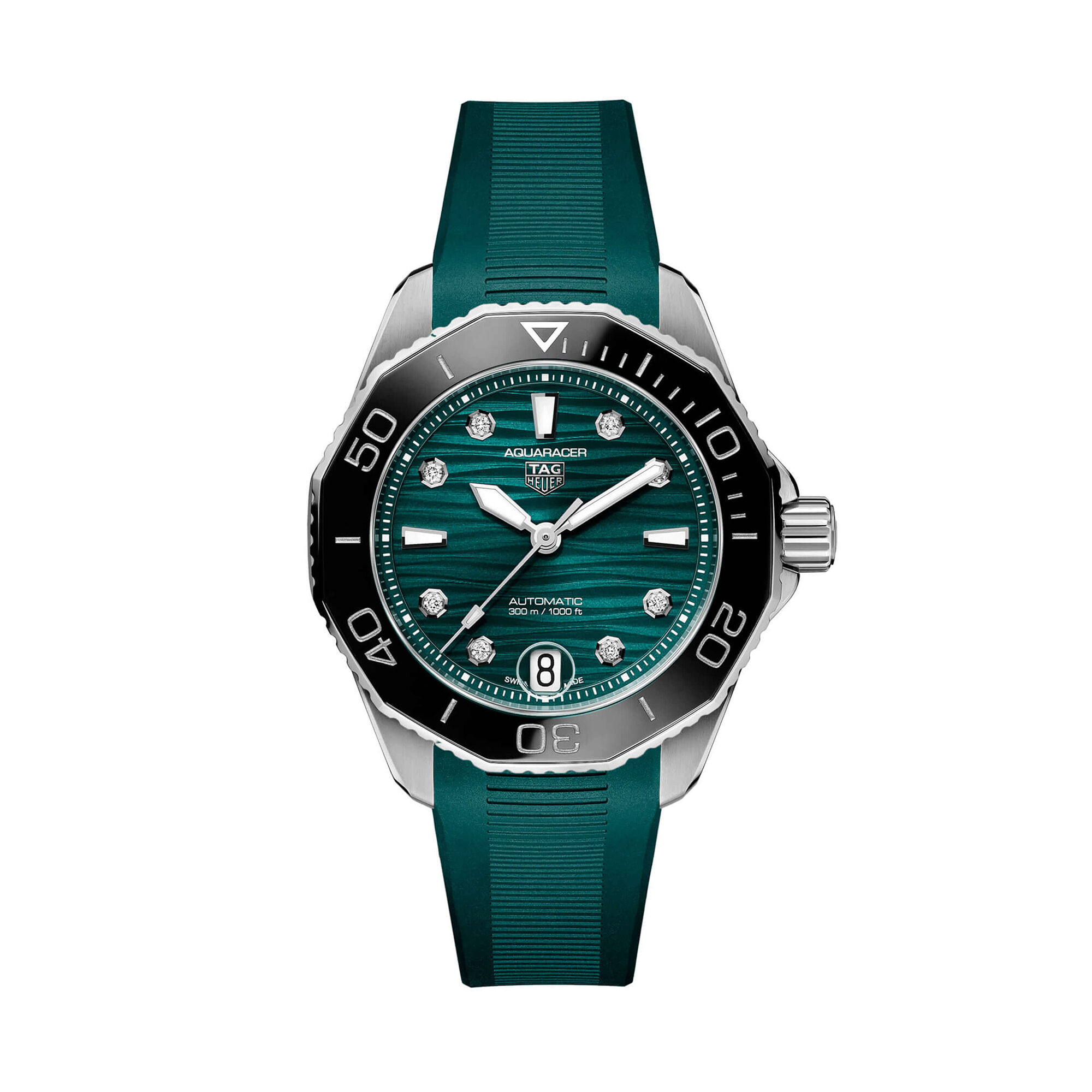 TAG Heuer Aquaracer Professional 300 Watch Steel Case Diamond-Studded Dial, 36mm