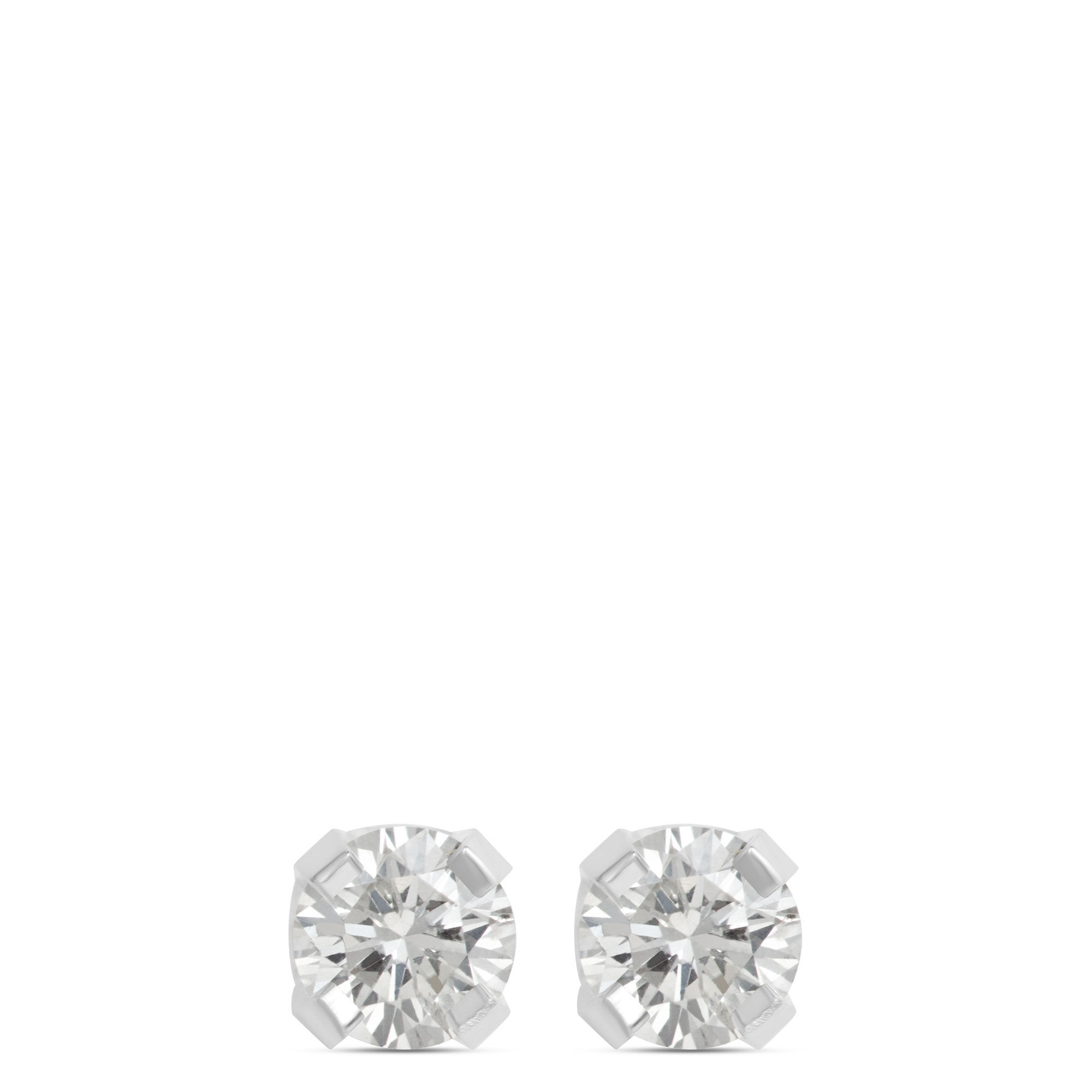 Screwback Baby Studs, 14K White Gold