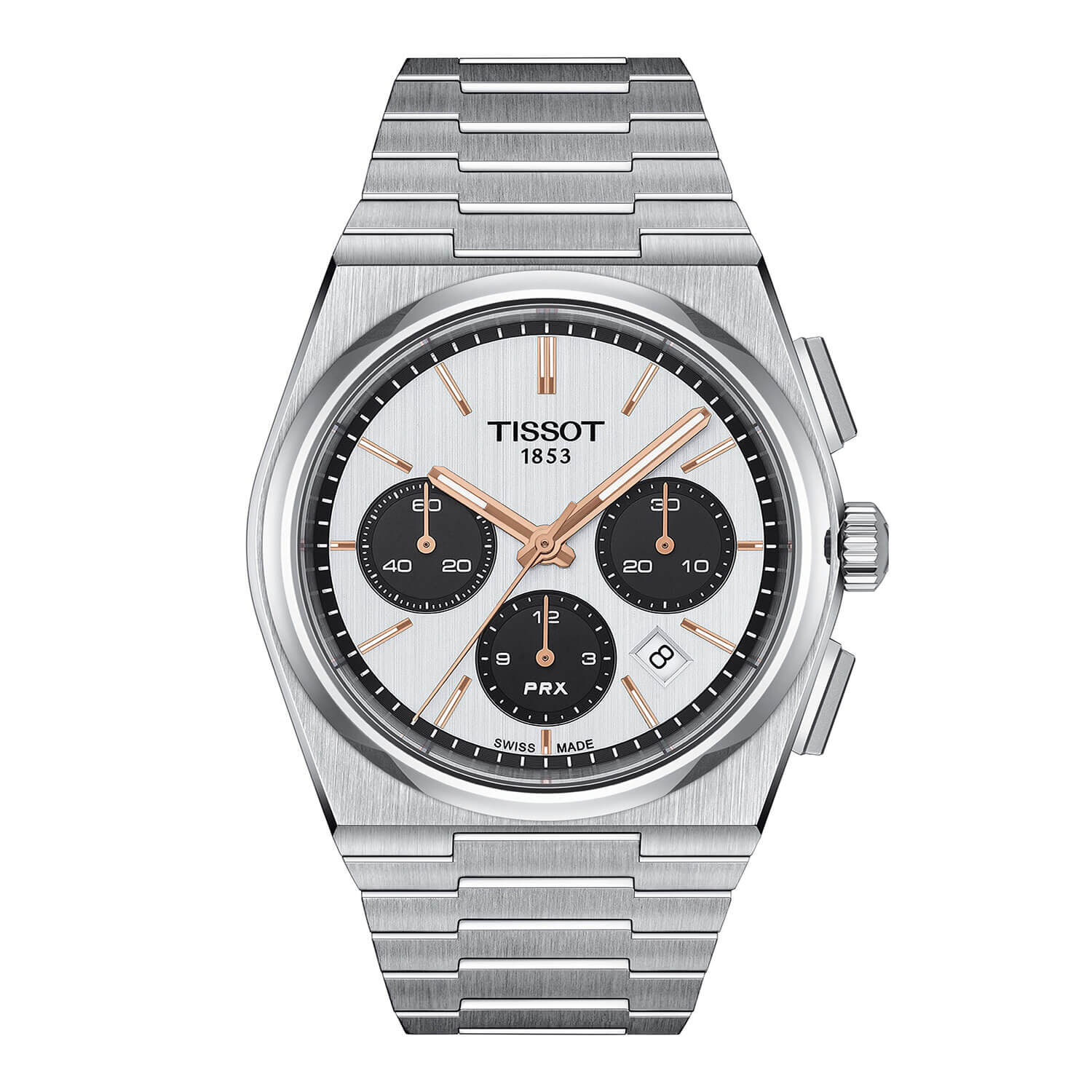 Tissot PRX Automatic Chronograph Watch Rose Gold Details, 41.5mm