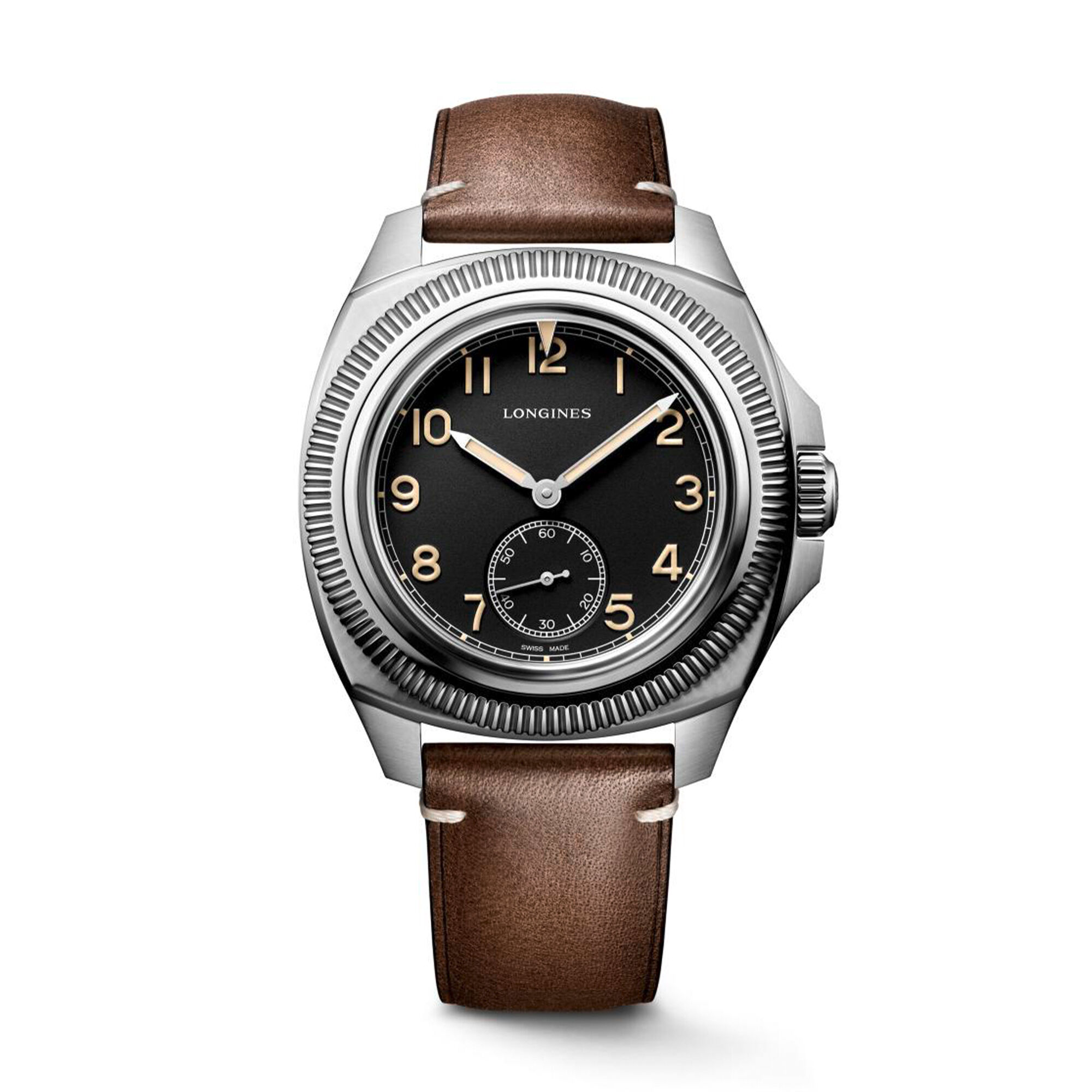 Longines Ultra-Chron Black Dial Stainless Steel Bracelet Watch, 43mm