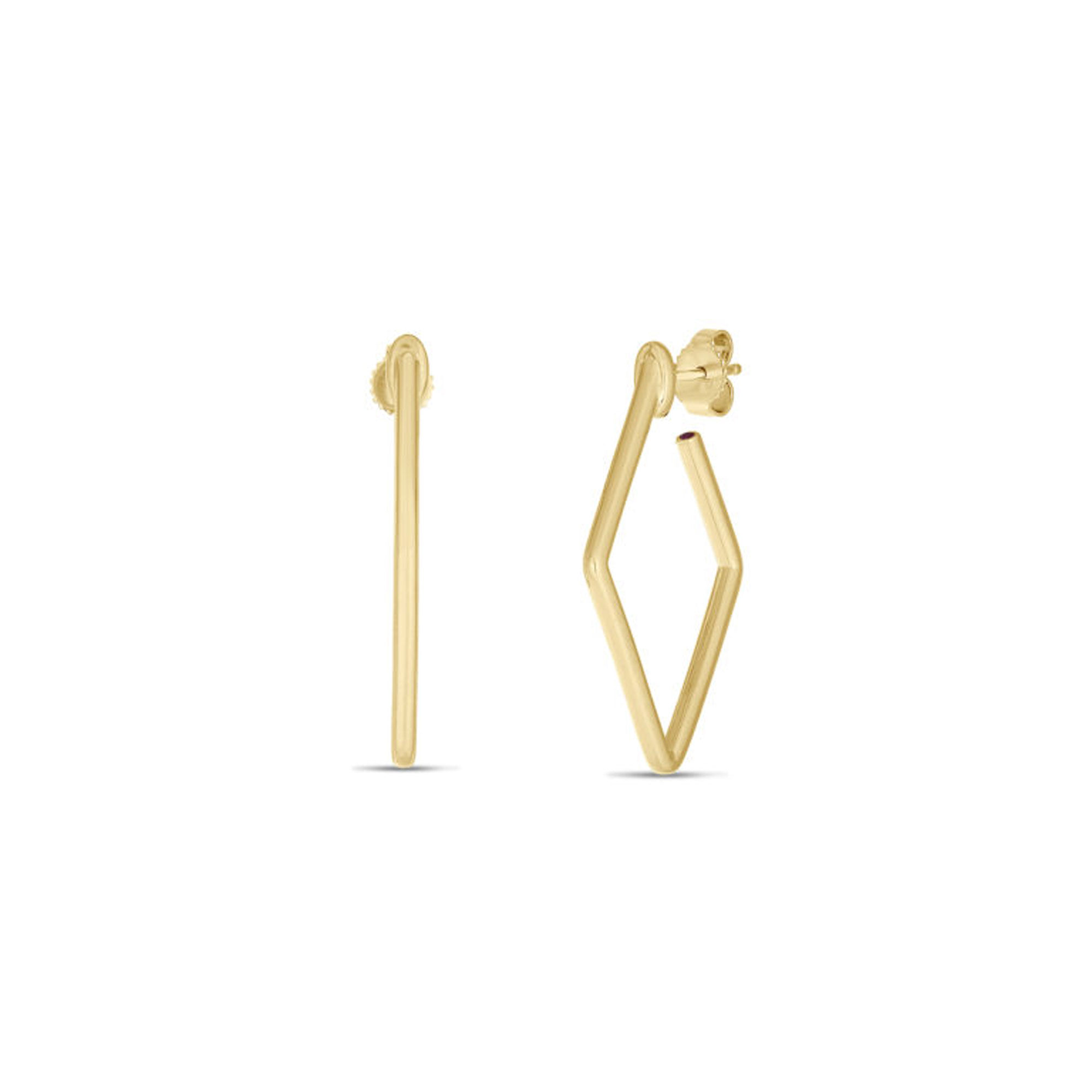Roberto Coin Small Square Hoop Earrings in 18K Yellow Designer Gold