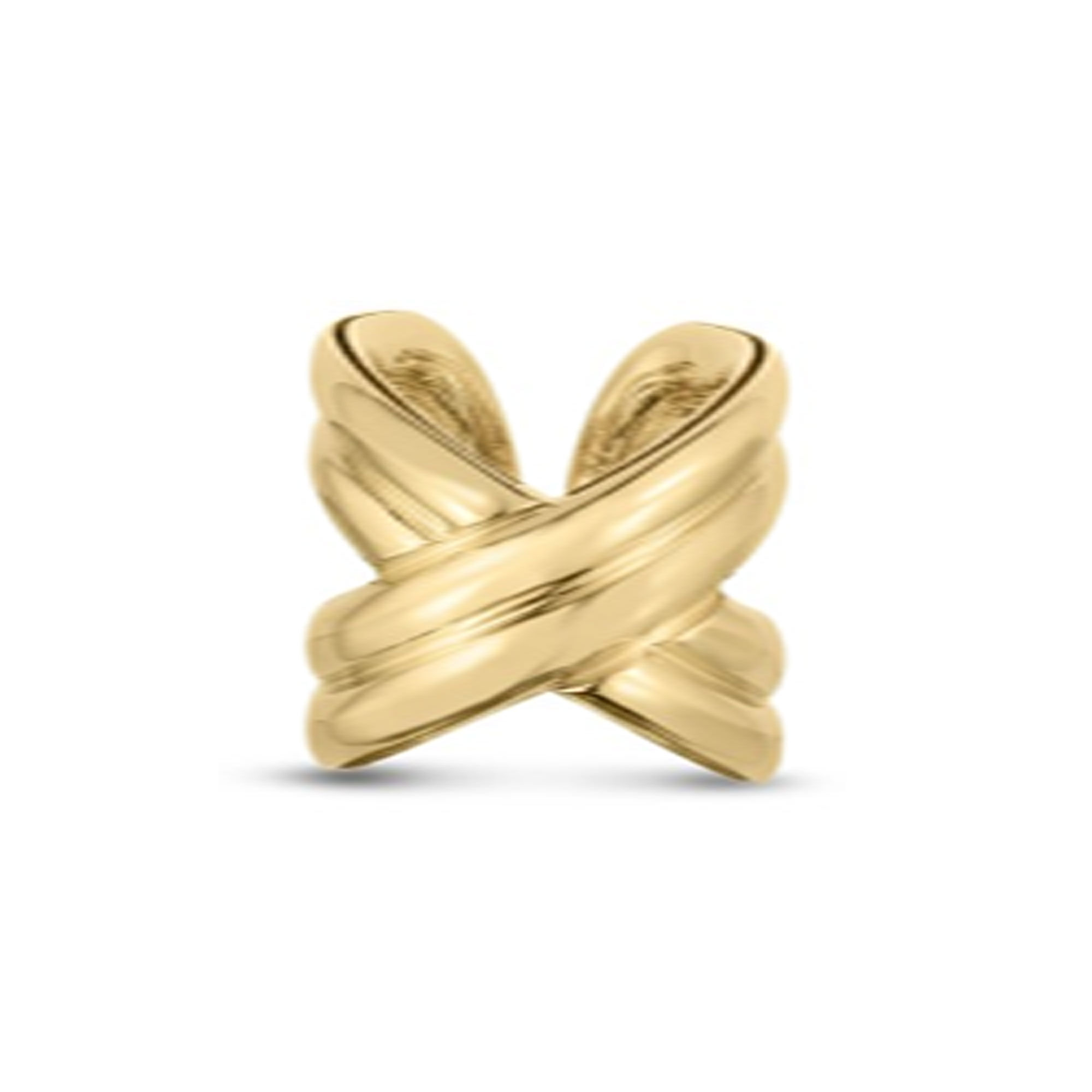 Roberto Coin Criss Cross Fashion Ring 18K Yellow Gold.