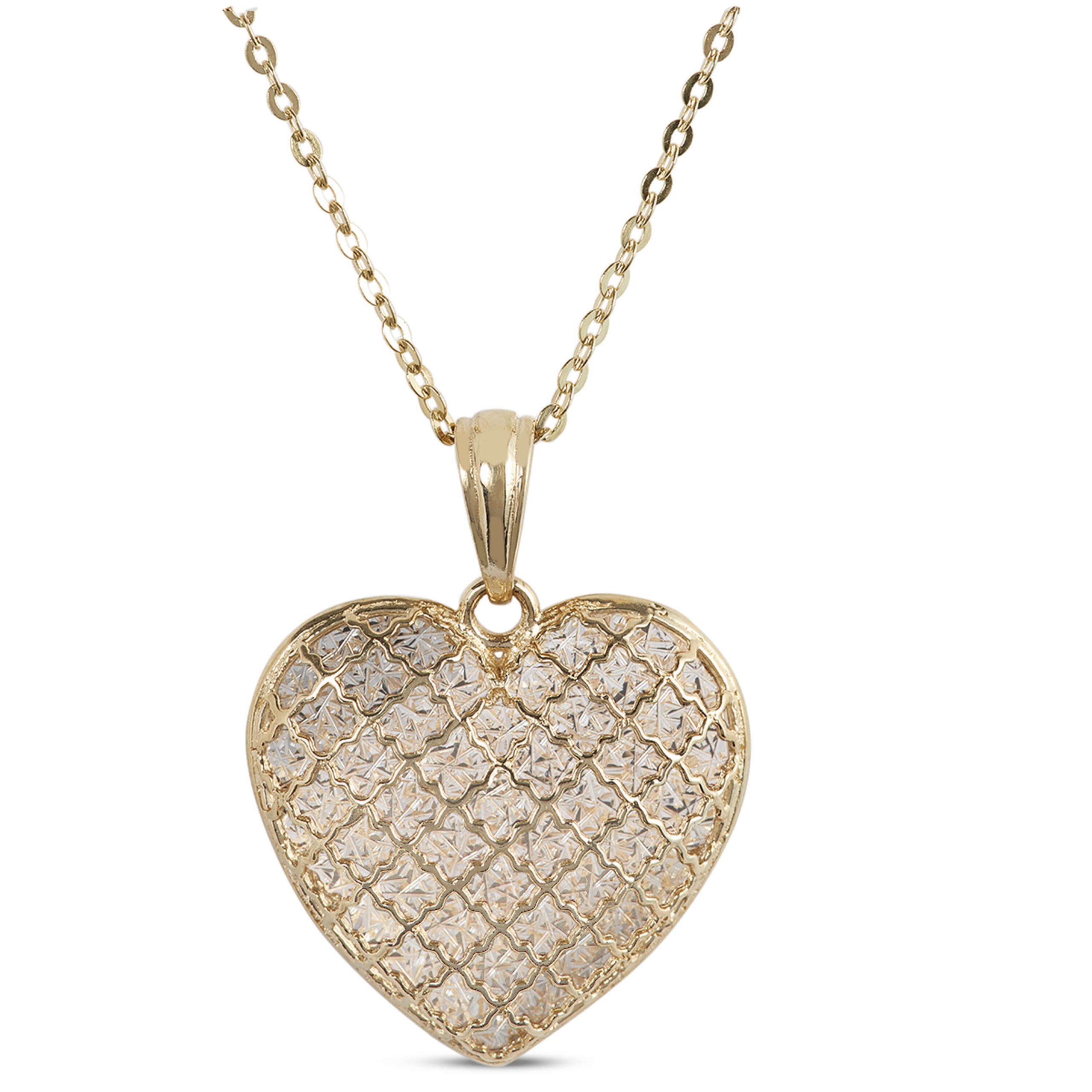 Toscano Laser Cut Pendant Necklace, 14K Yellow Gold