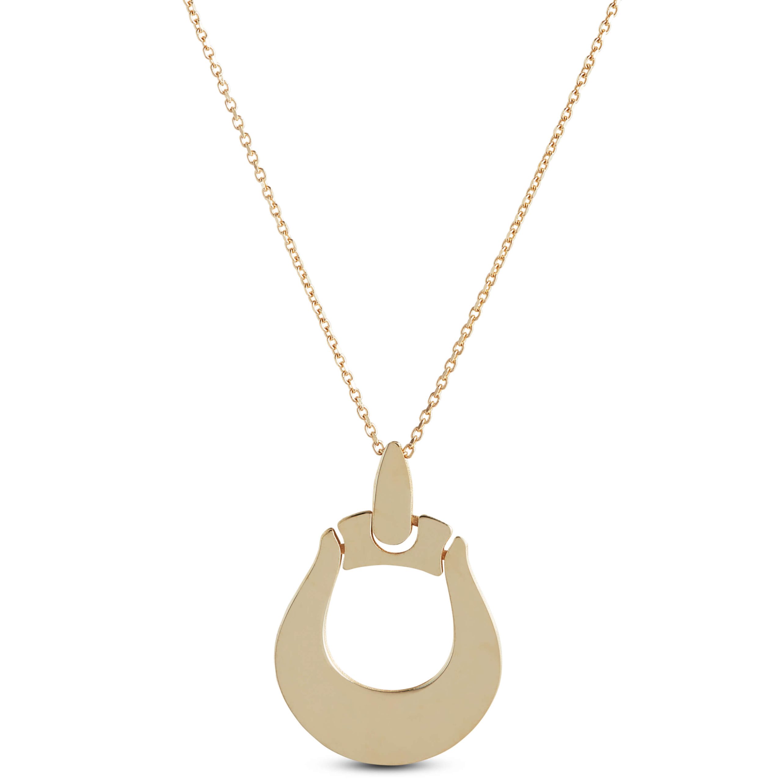 Toscano Hinged Doorknocker Pendant Necklace, 14K Yellow Gold