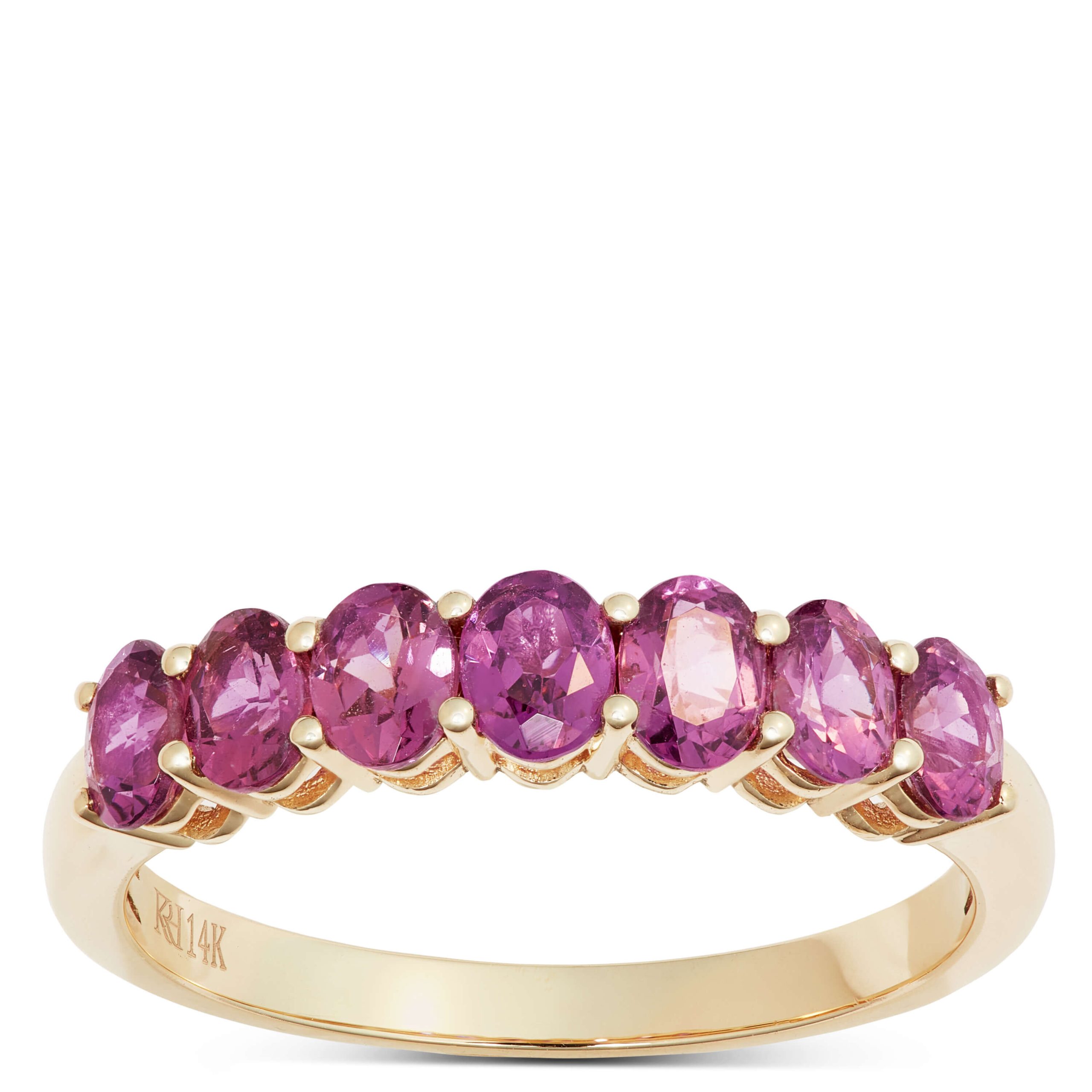7 Oval Purple Garnet Ring, 14K Yellow Gold