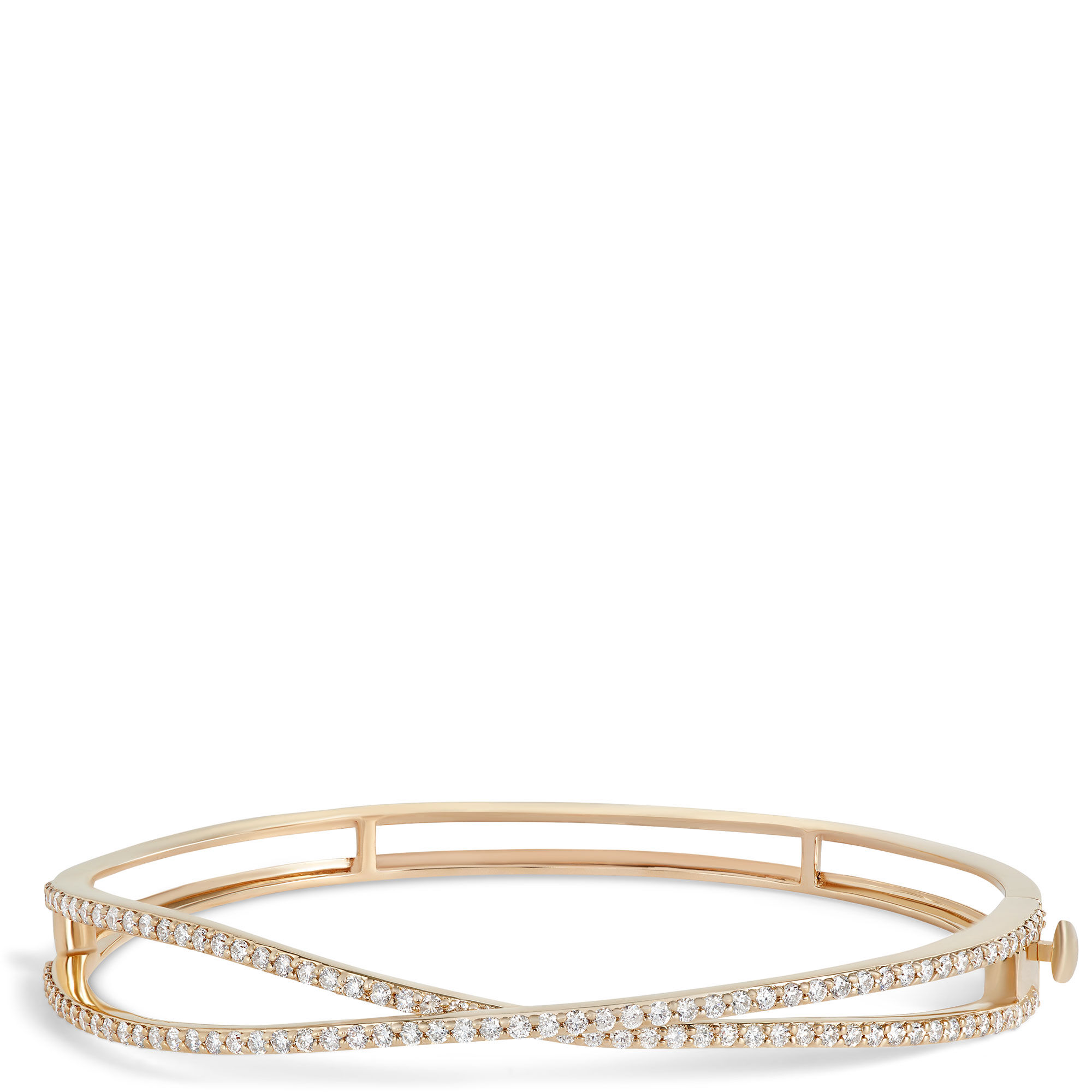 Criss Cross Diamond Bracelet, 14K Yellow Gold