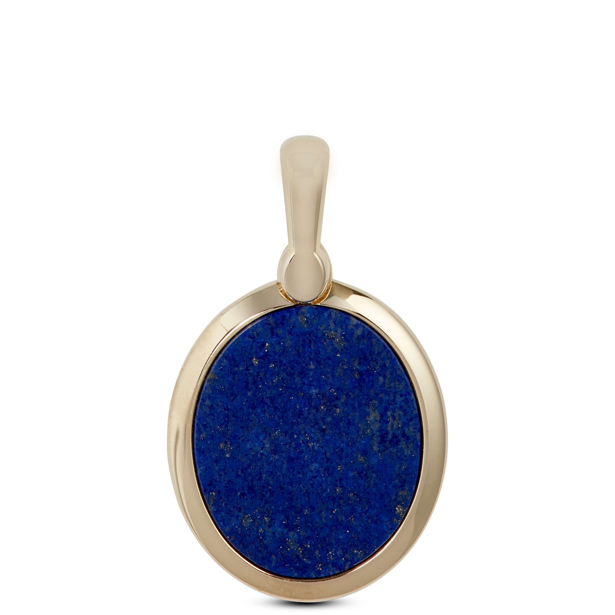 Lapis Oval Medallion Pendant, 14K Yellow Gold