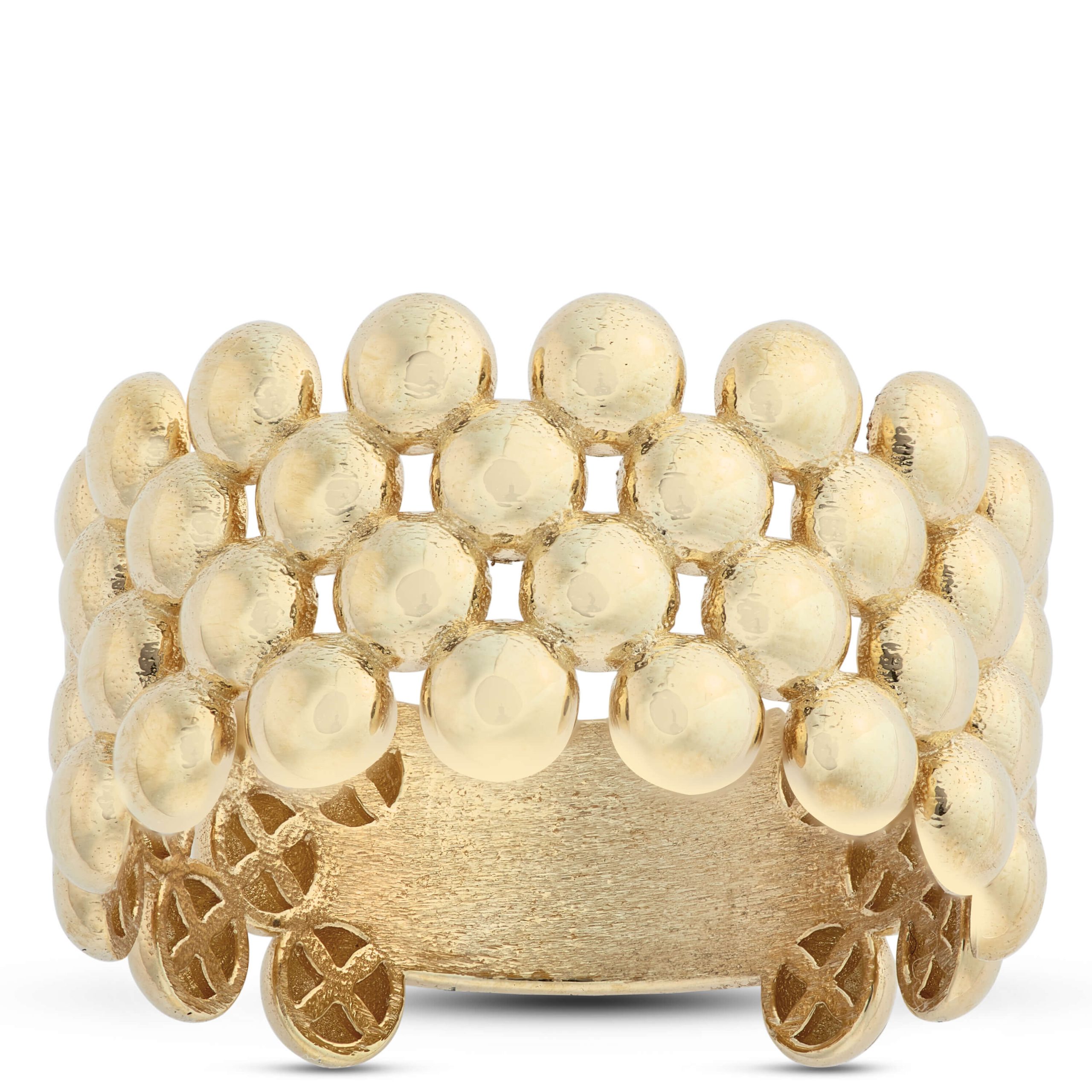 Toscano Four-Row Beaded Band, 14K Yellow Gold Size 7