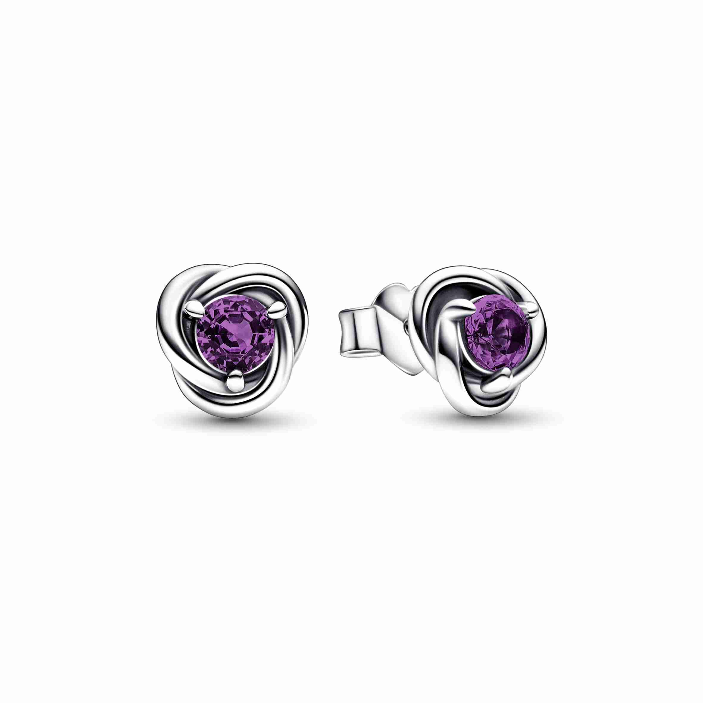 Pandora Purple Eternity Circle Stud Earrings