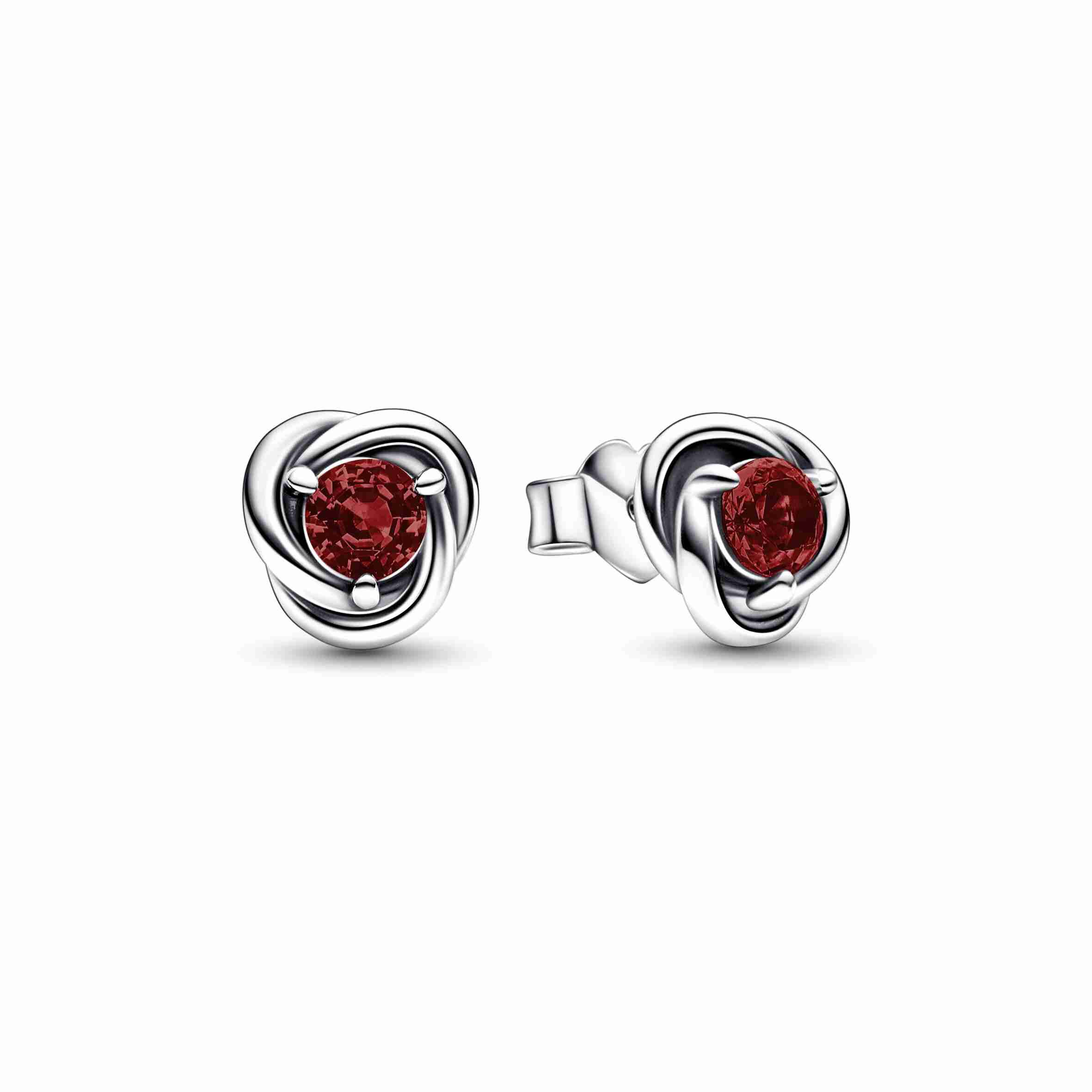 Pandora Red Eternity Circle Stud Earrings