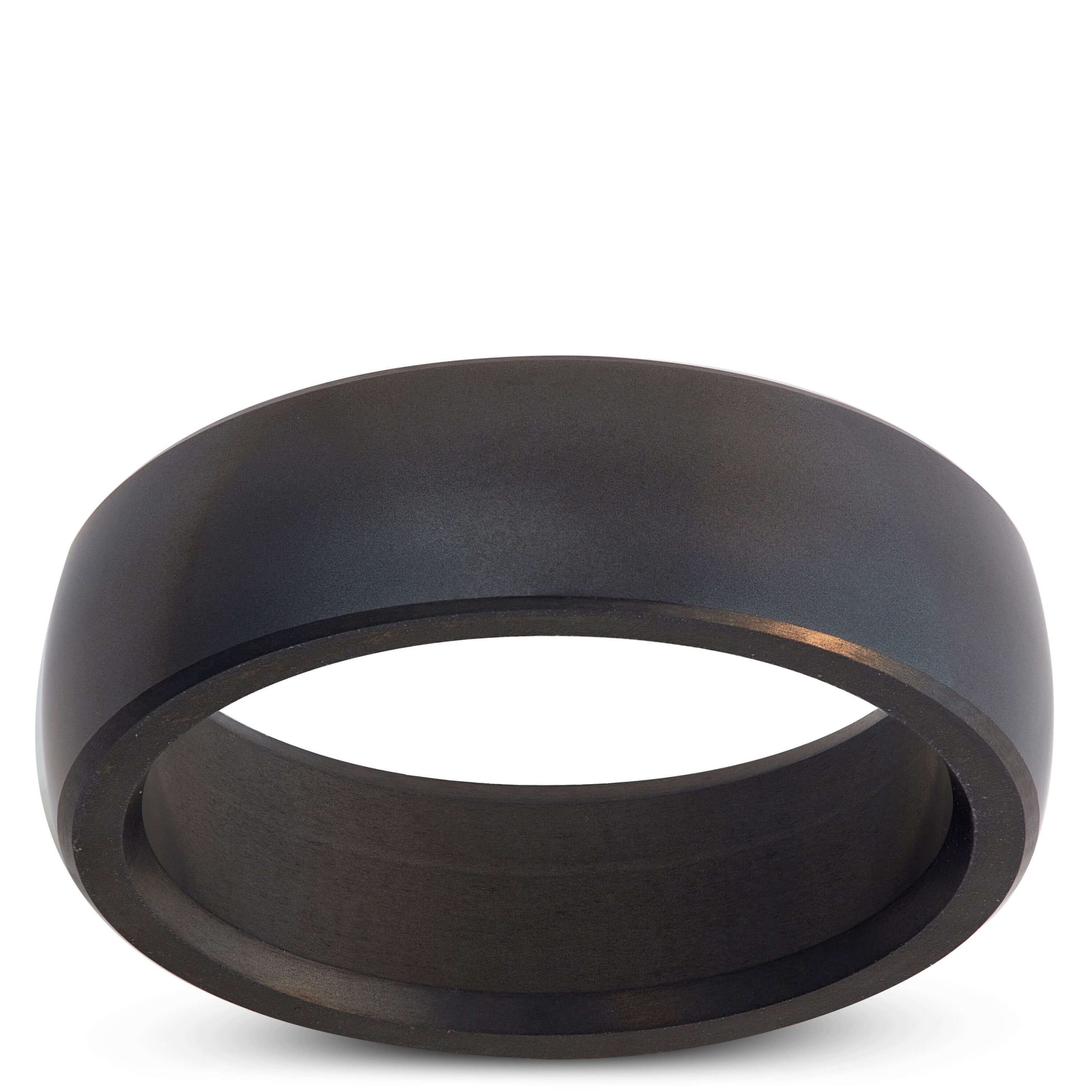 Polish Dome Black Diamond Polycrystalline Band, 7mm