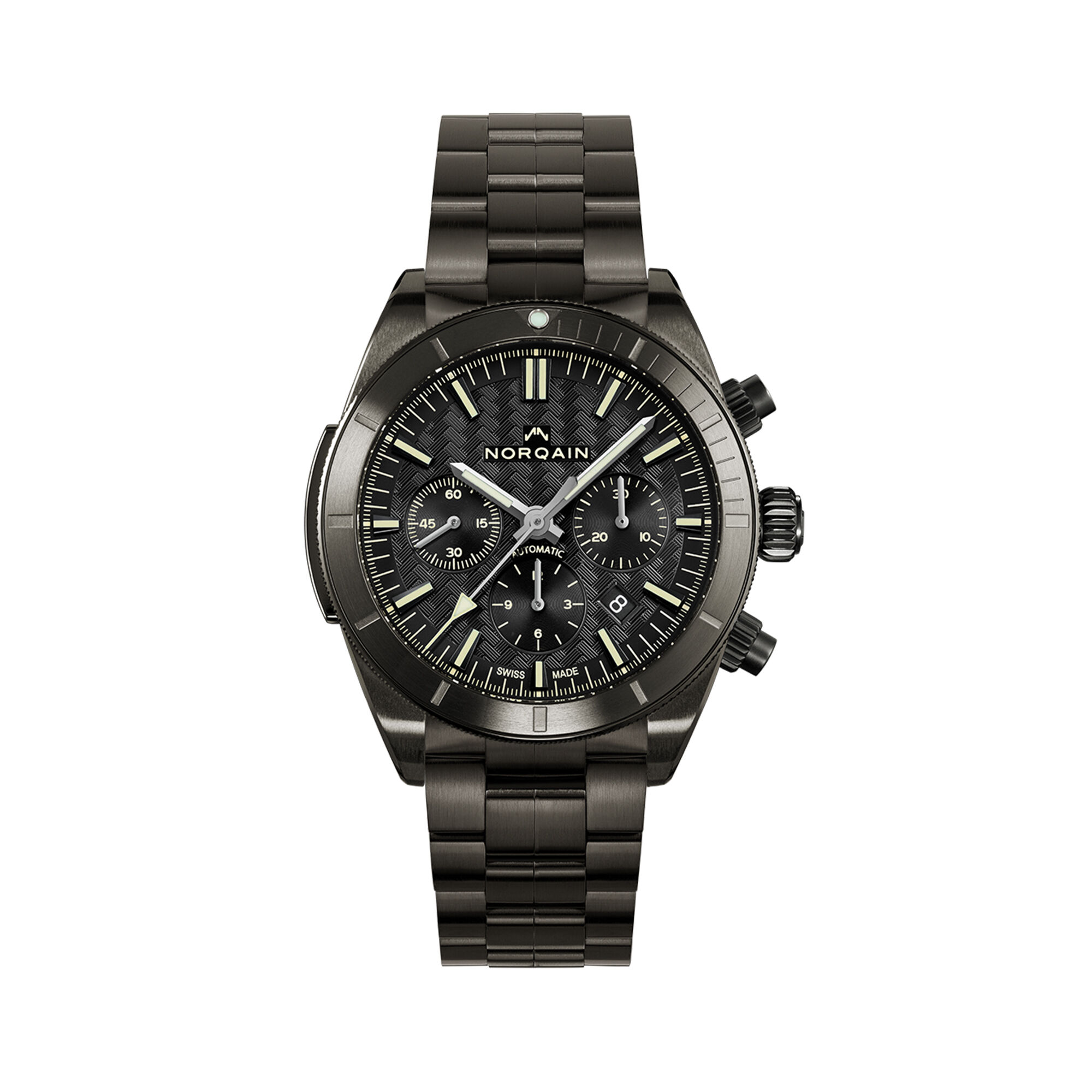 NORQAIN Adventure Sport Chrono Black Dial Watch, 44mm