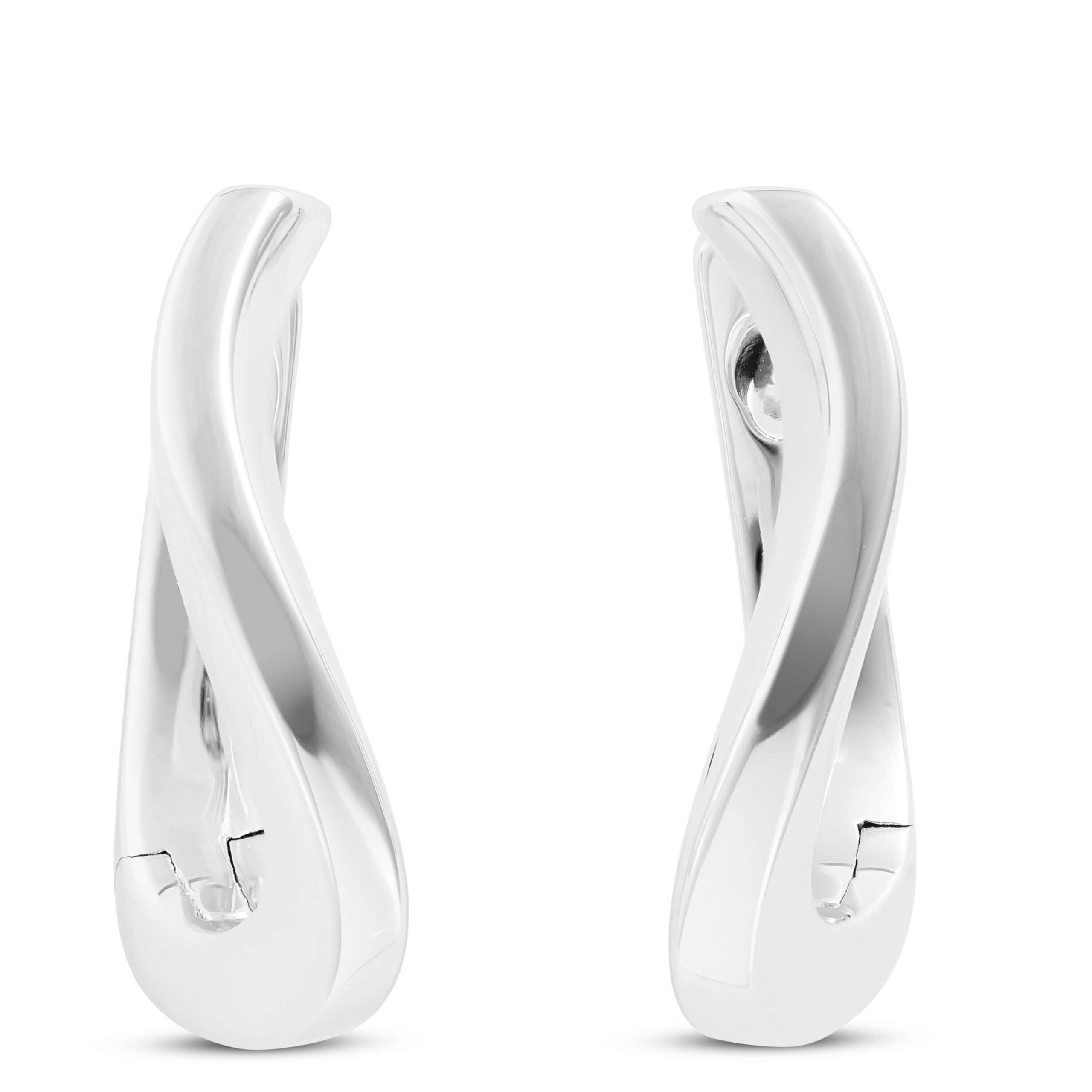 18MM Twisted Hoop Earrings in Sterling Silver