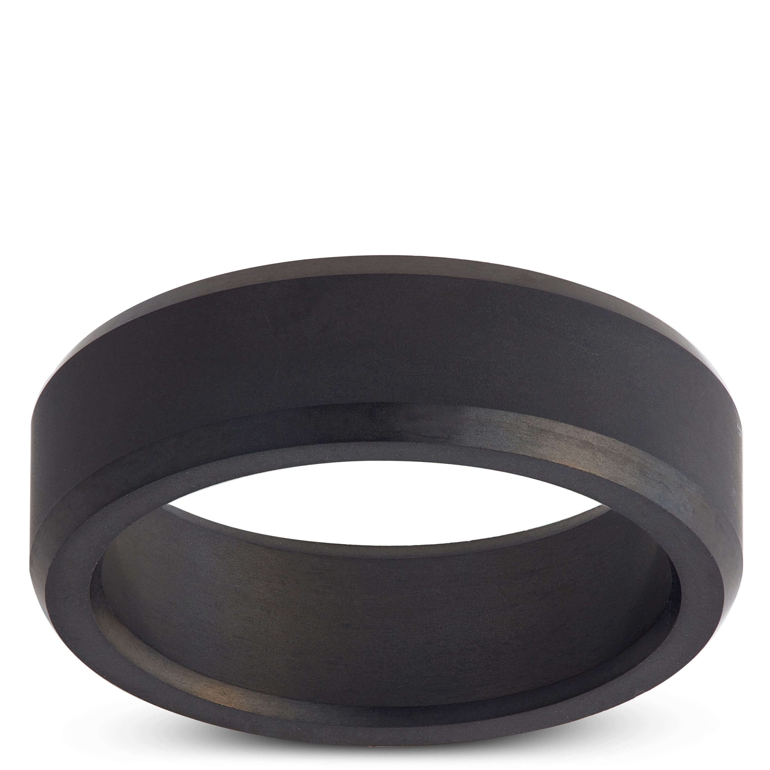 Matte Bevel Black Diamond Polycrystalline Band, 7mm