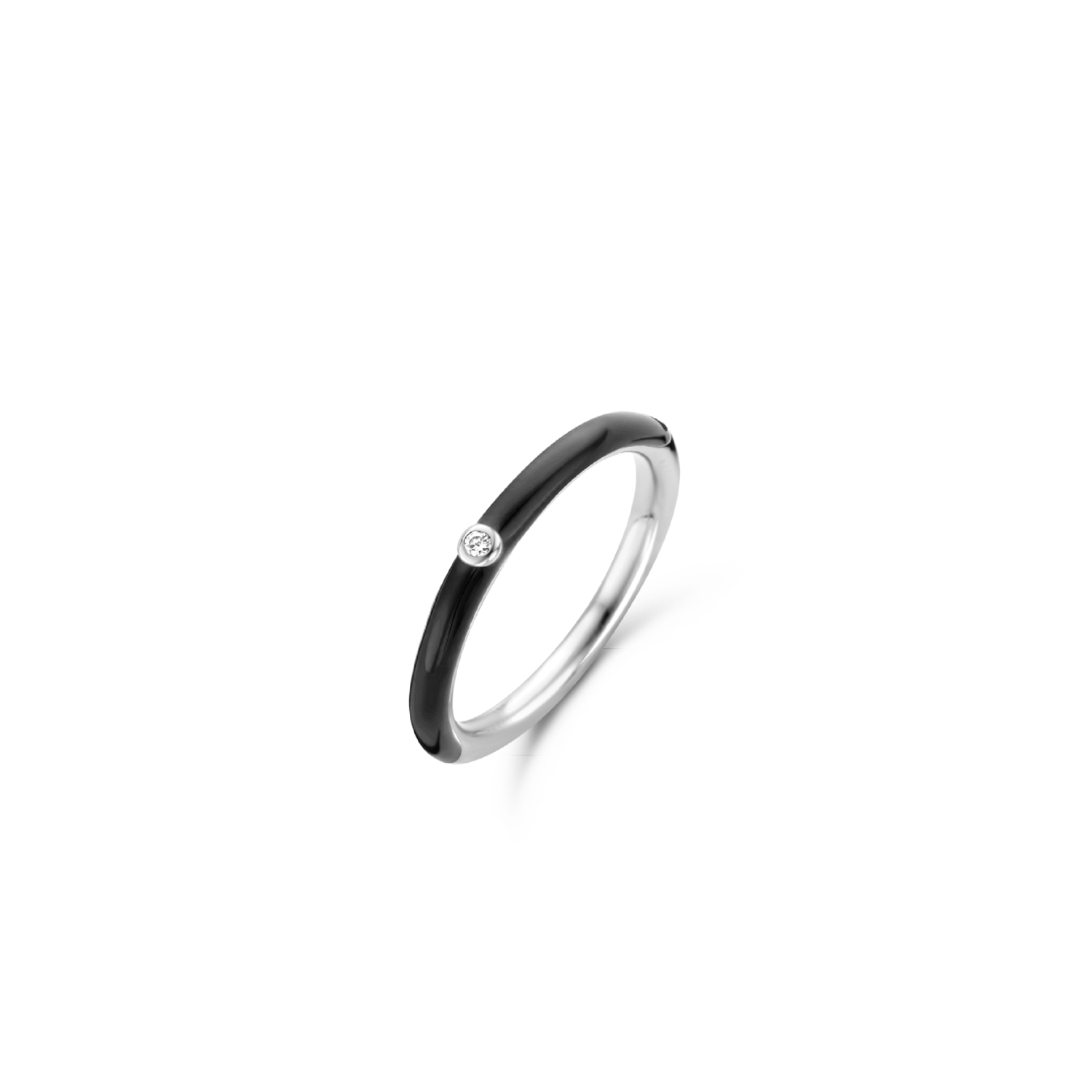 Ti Sento Black Enamel Ring