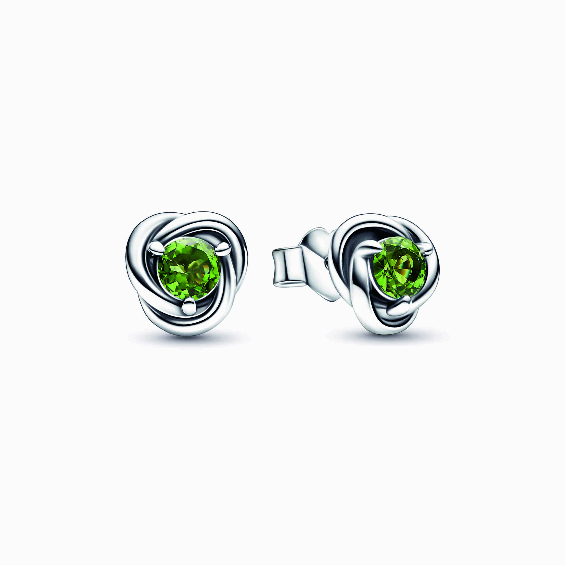 Pandora August Spring Green Eternity Circle Stud Earrings