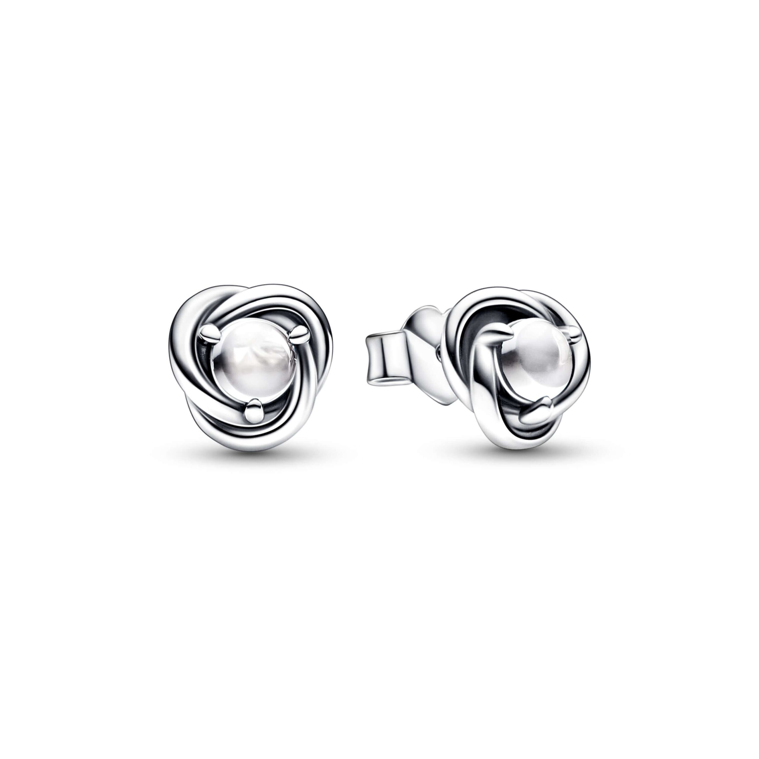 Pandora April Clear Eternity Circle Stud Earrings