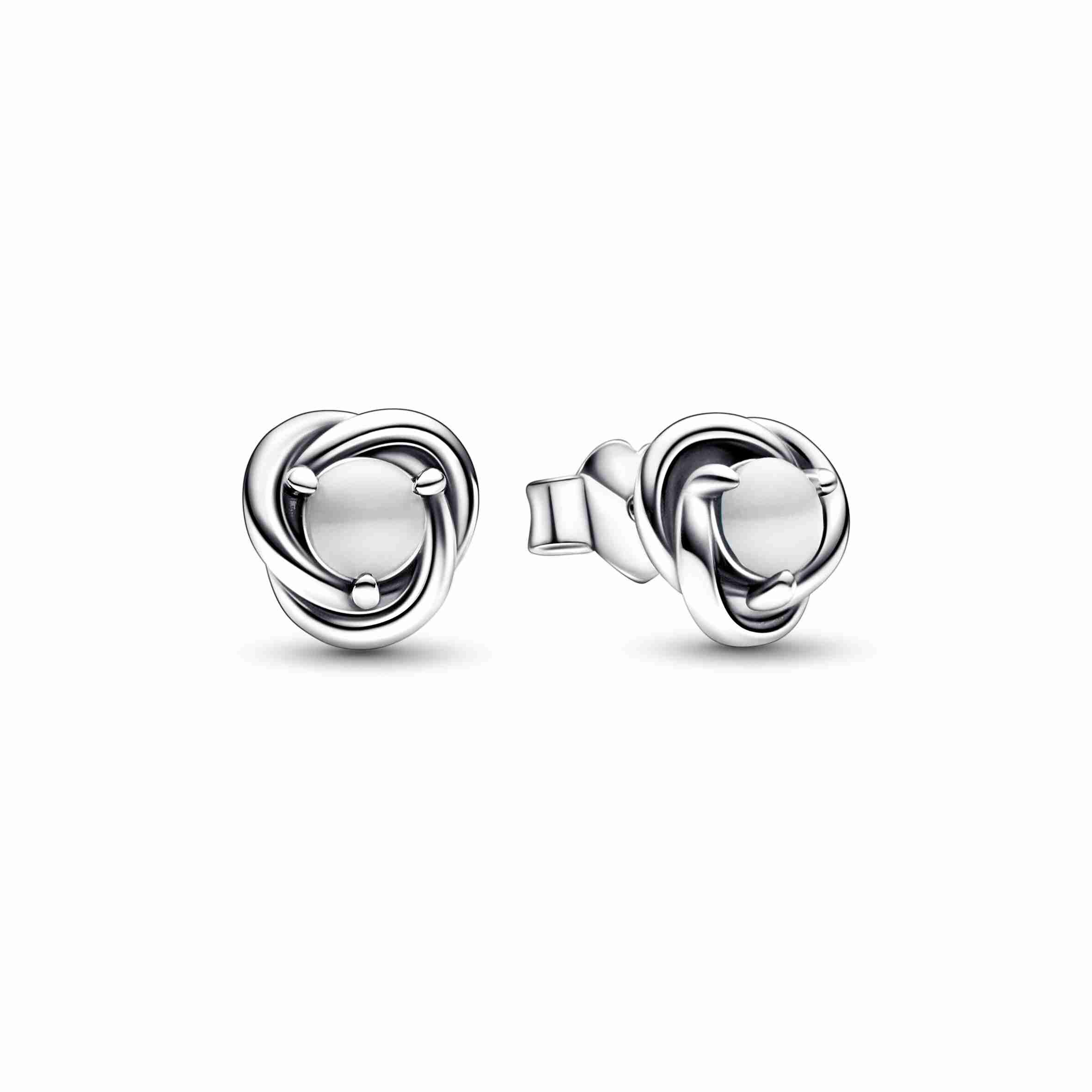 Pandora June White Eternity Circle Stud Earrings