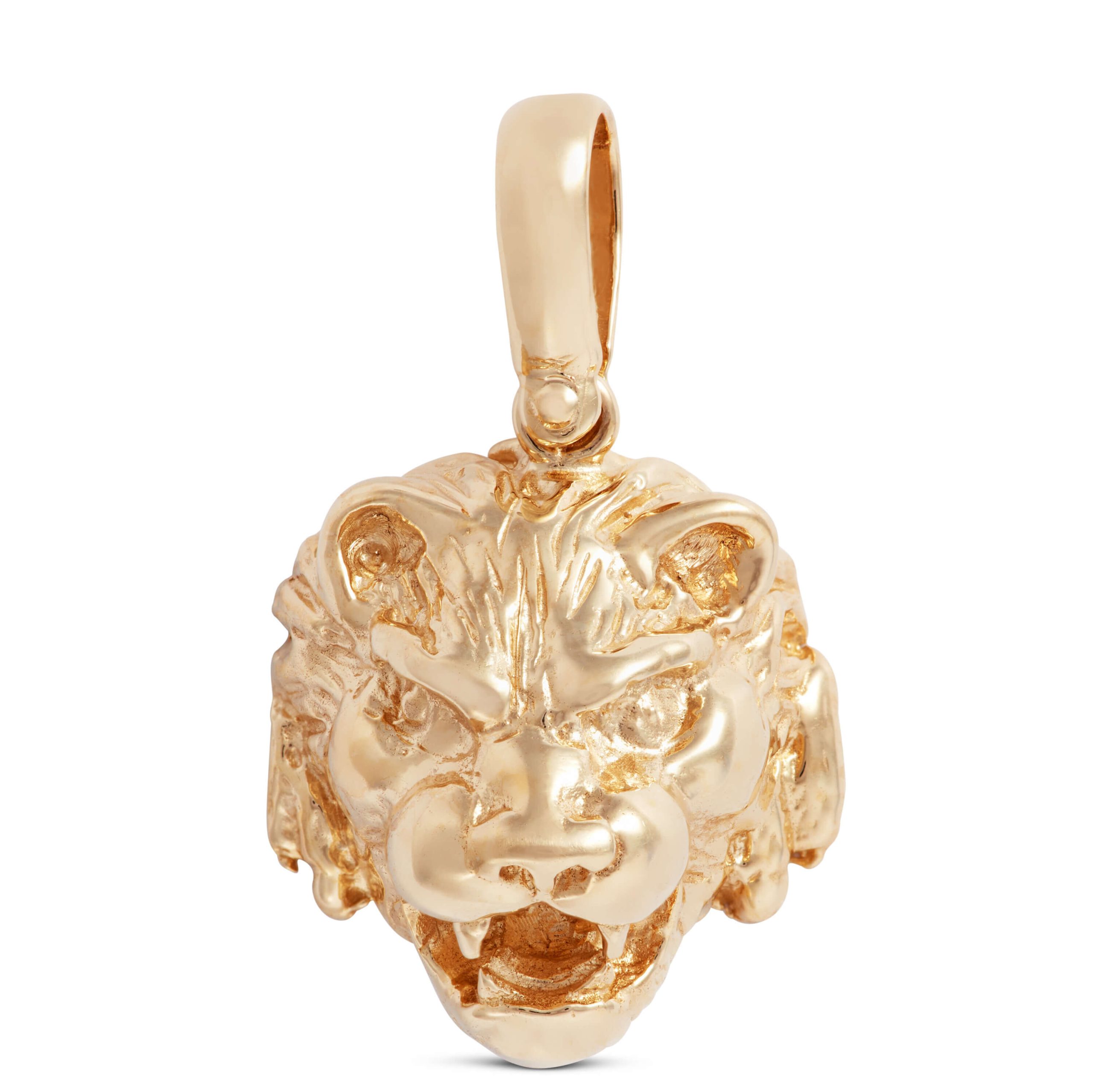 Toscano Lion Head Pendant Charm, 14K Yellow Gold