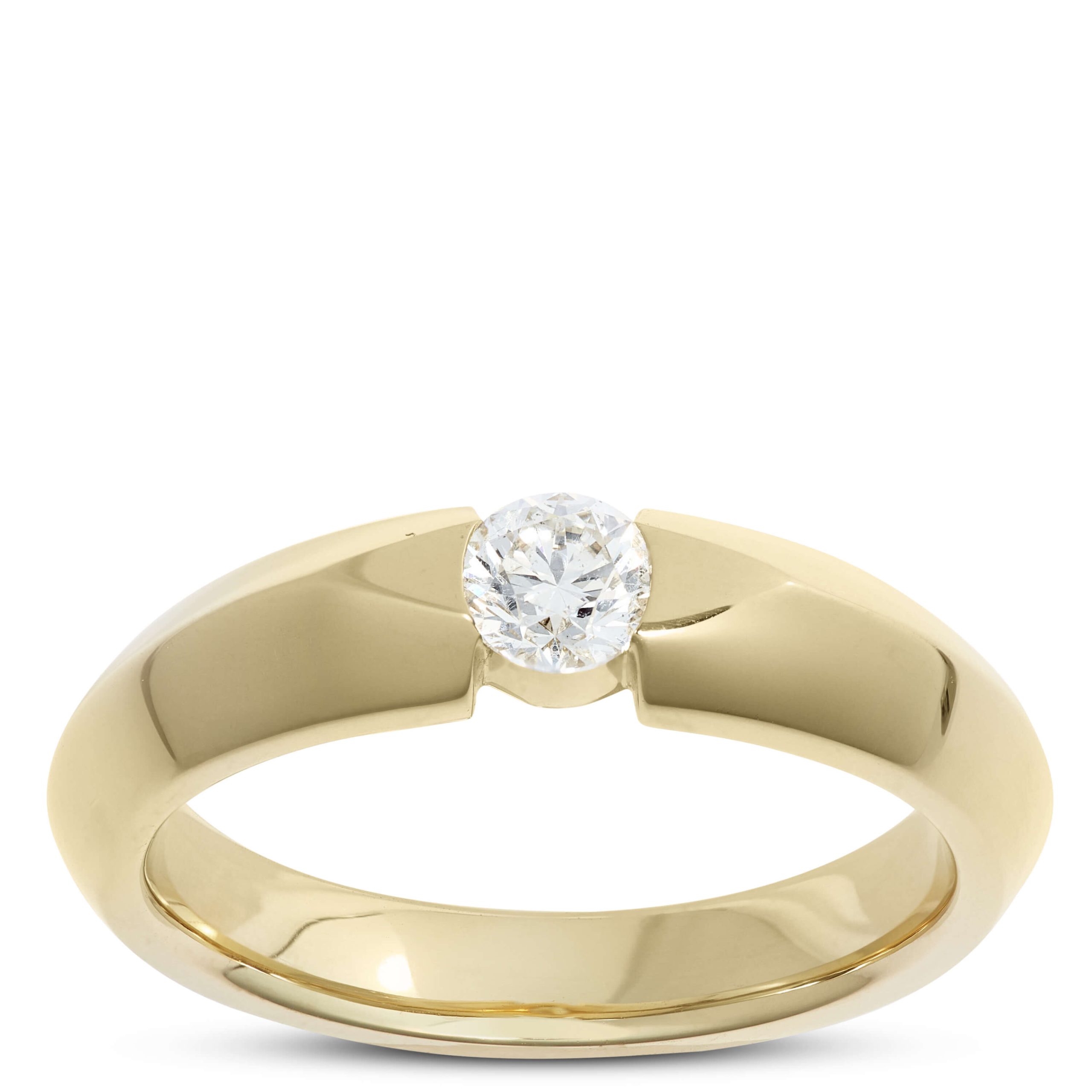 Knife Edge Diamond Ring, 18k Yellow Gold