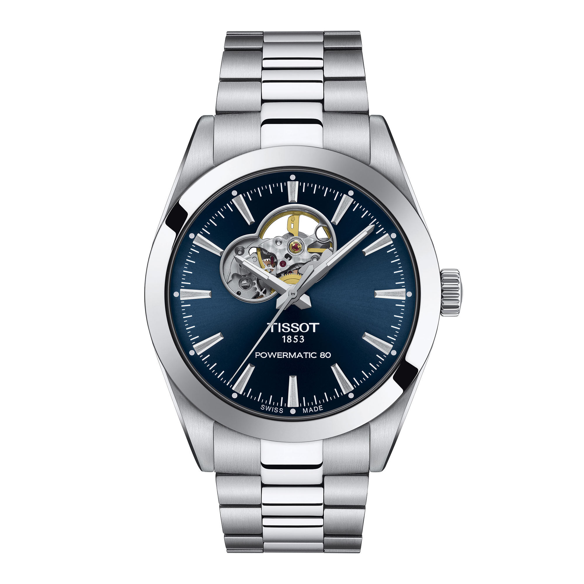 Tissot Gentleman Powermatic 80 Open Heart Blue Dial, 40mm