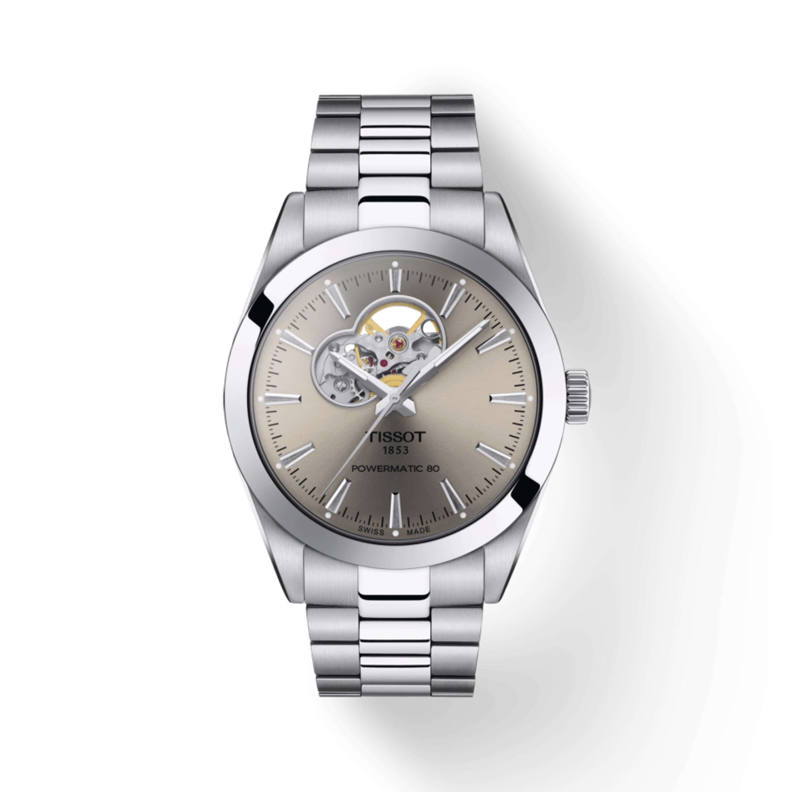Tissot Gentleman Powermatic 80 Watch Steel Case Rhodium Dial, 40mm