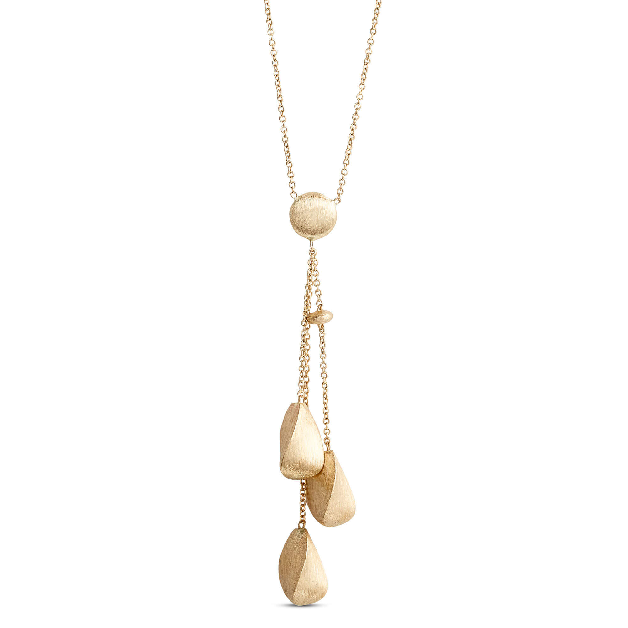 Toscano Beaded Drop Necklace, 14K Yellow Gold