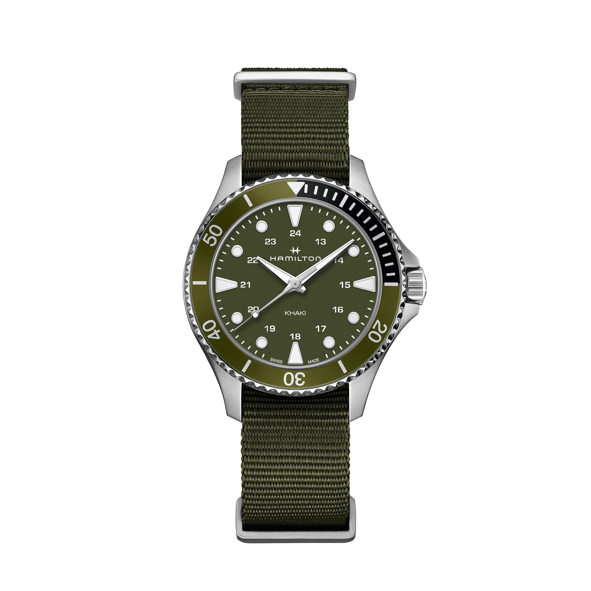 Hamilton Khaki Navy Scuba Quartz Green Dial Watch, 37mm