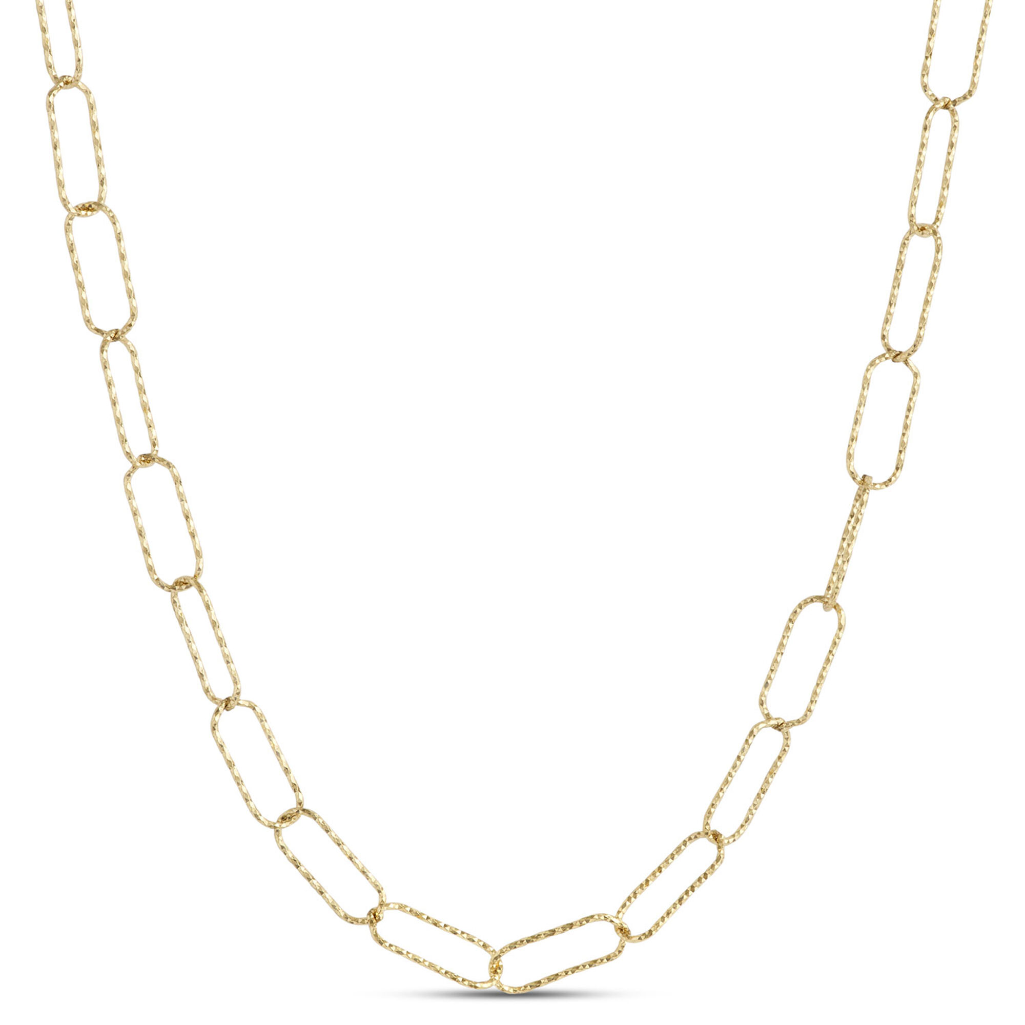 Toscano 18-Inch Sparkle Link Necklace, 14K Yellow Gold