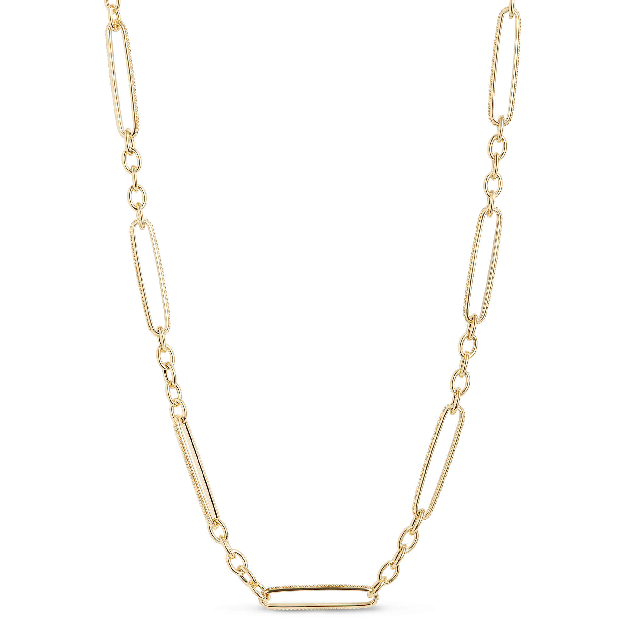 28-Inch Toscano Bella Link Neck Chain, 14K Yellow Gold