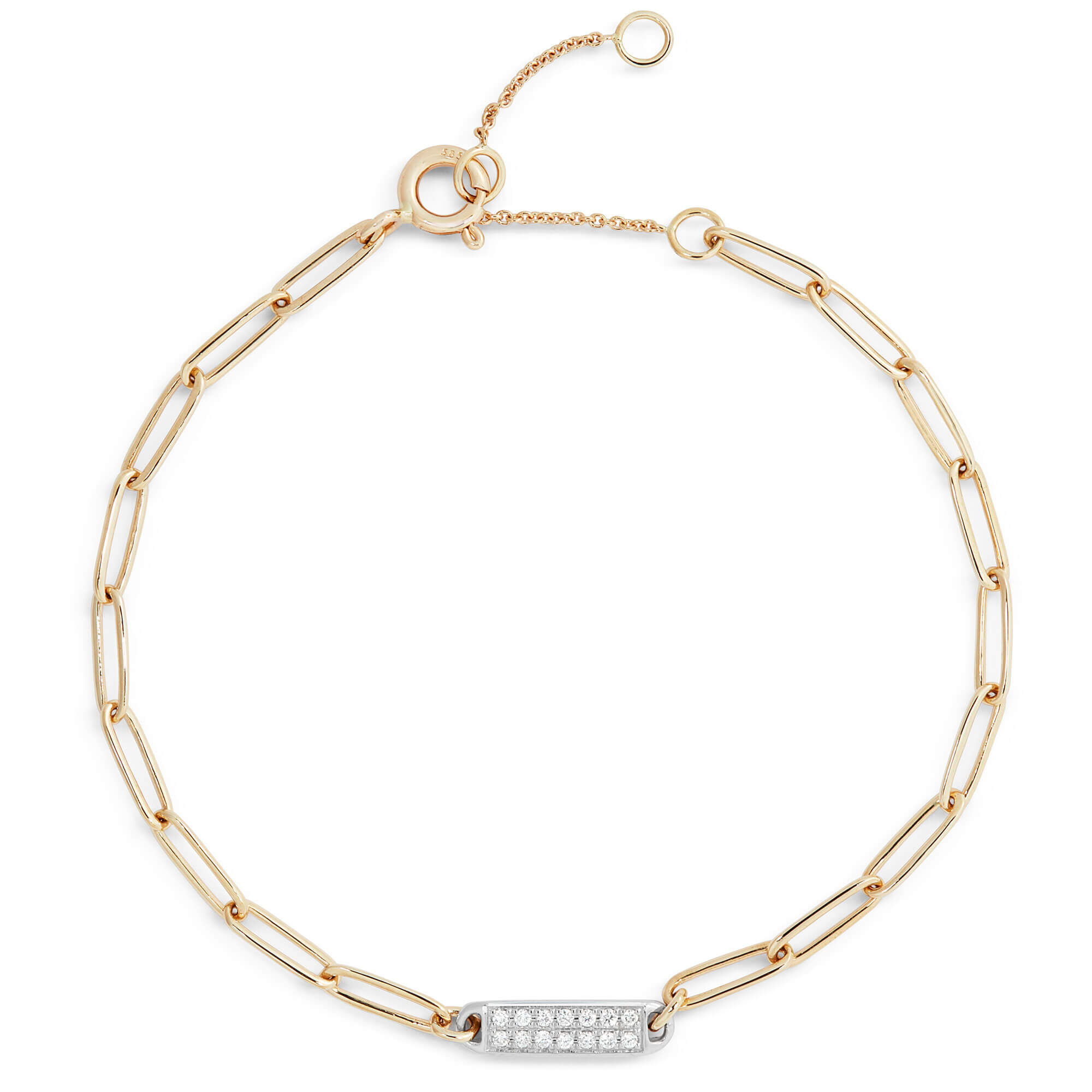 Two-Tone Diamond Bracelet, 14K Gold