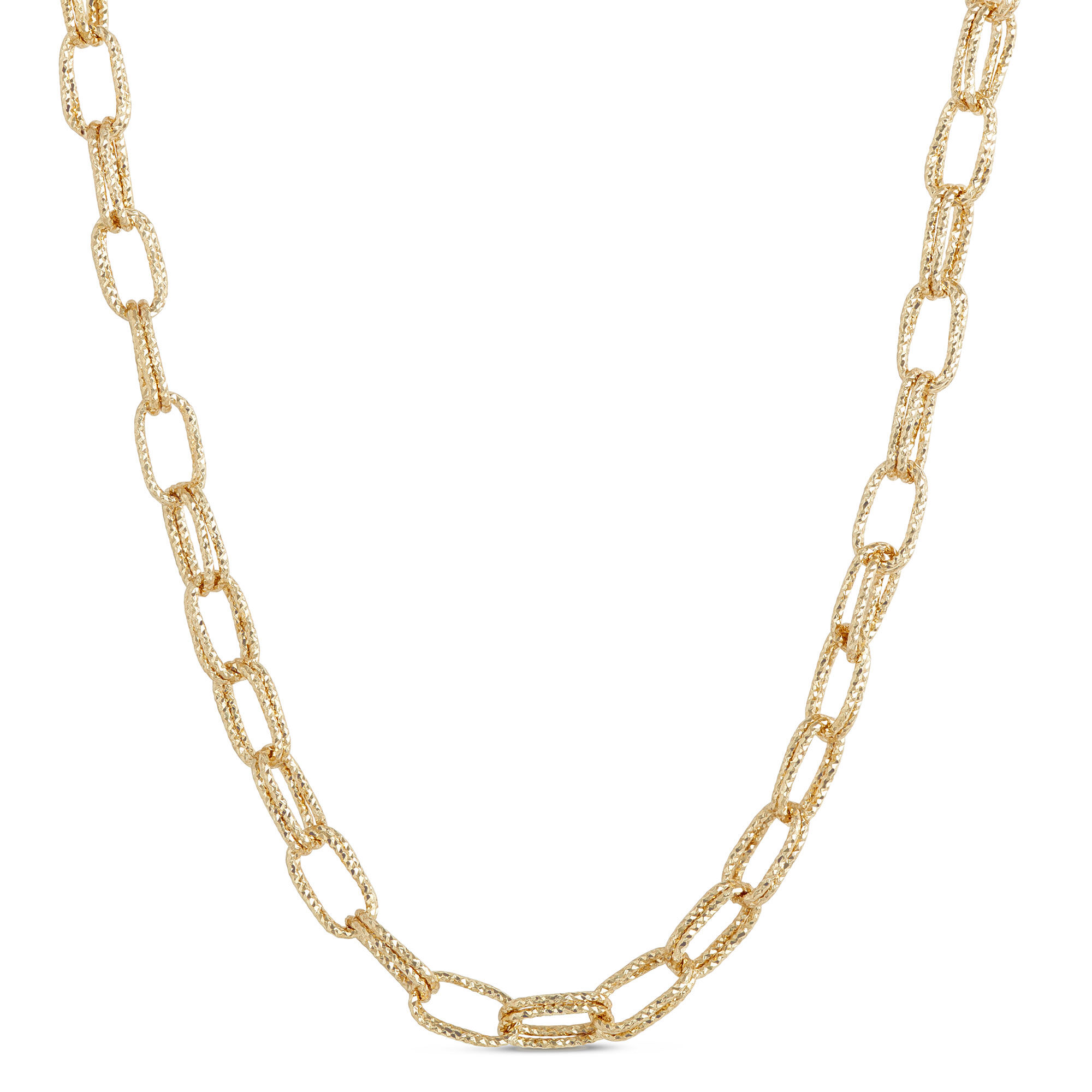 Toscano 18-Inch Double Wire Gold Link Necklace, 14K Yellow Gold