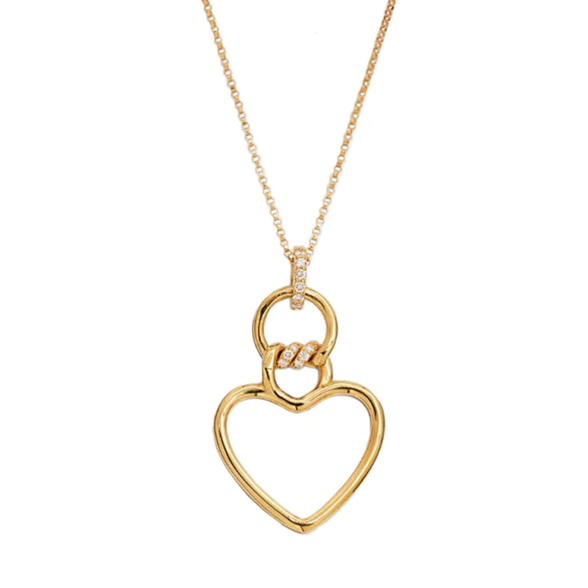 Roberto Coin Cialoma Diamond Heart Necklace 18K Yellow, 18 Inches