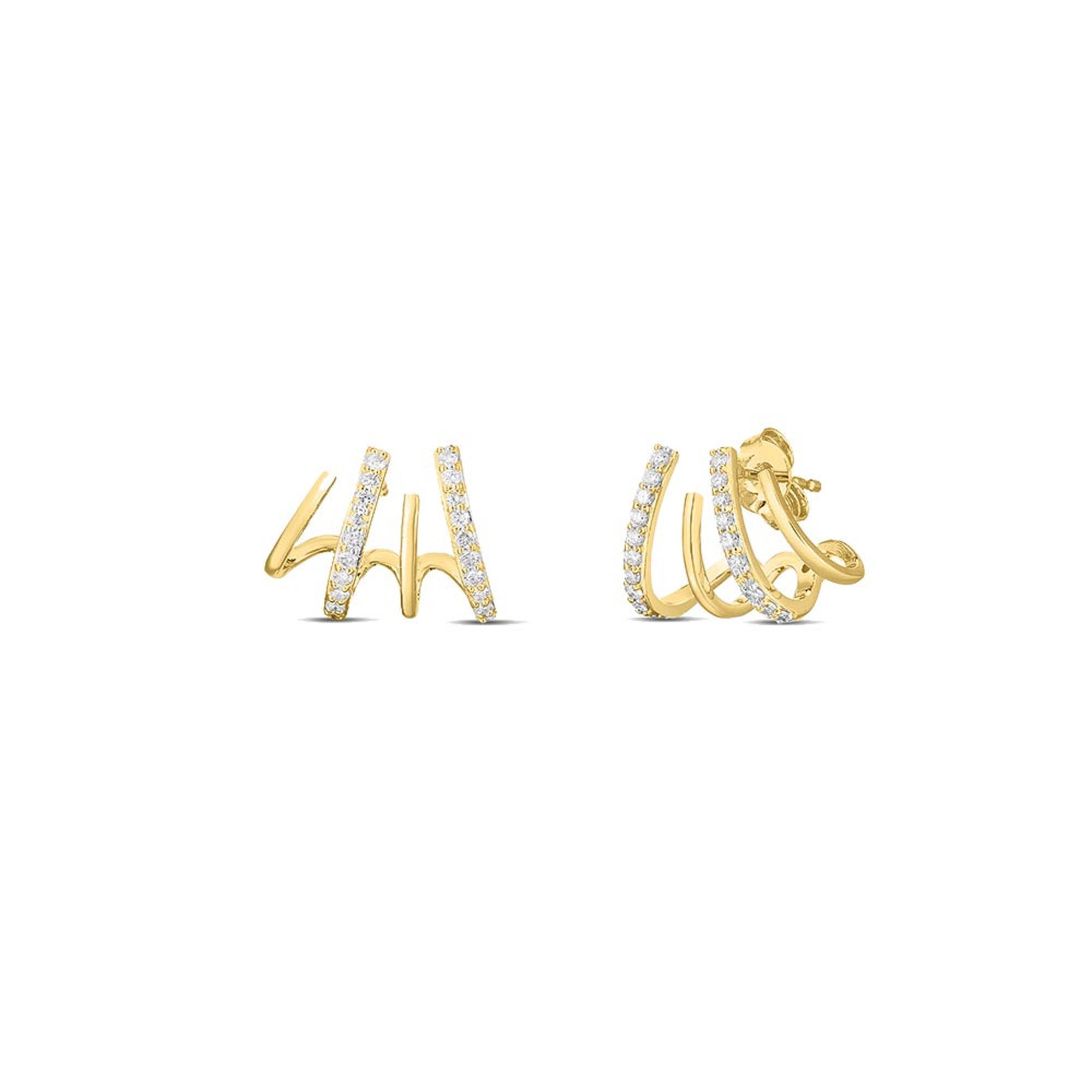 Roberto Coin Ear Climber Earrings 18K Yellow Gold