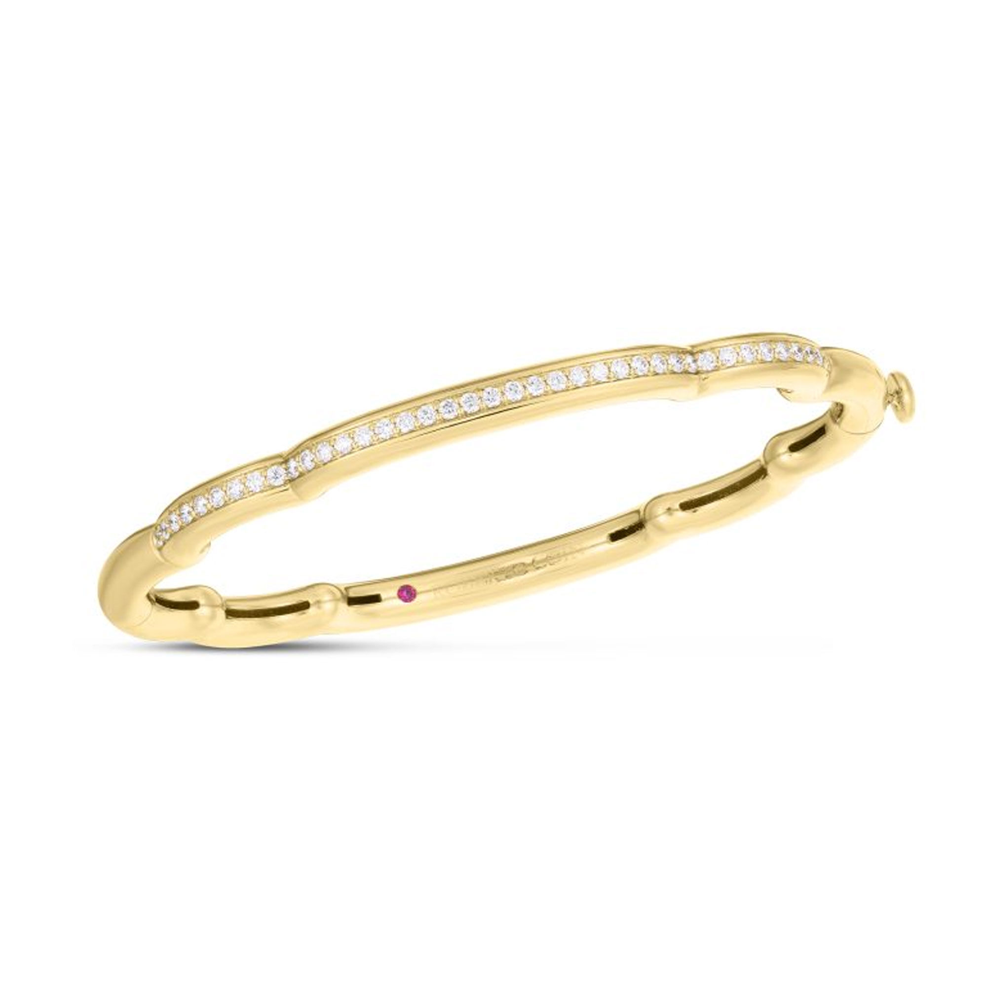 Roberto Coin Cialoma Diamond Cloud Bangle in 18K Yellow Gold