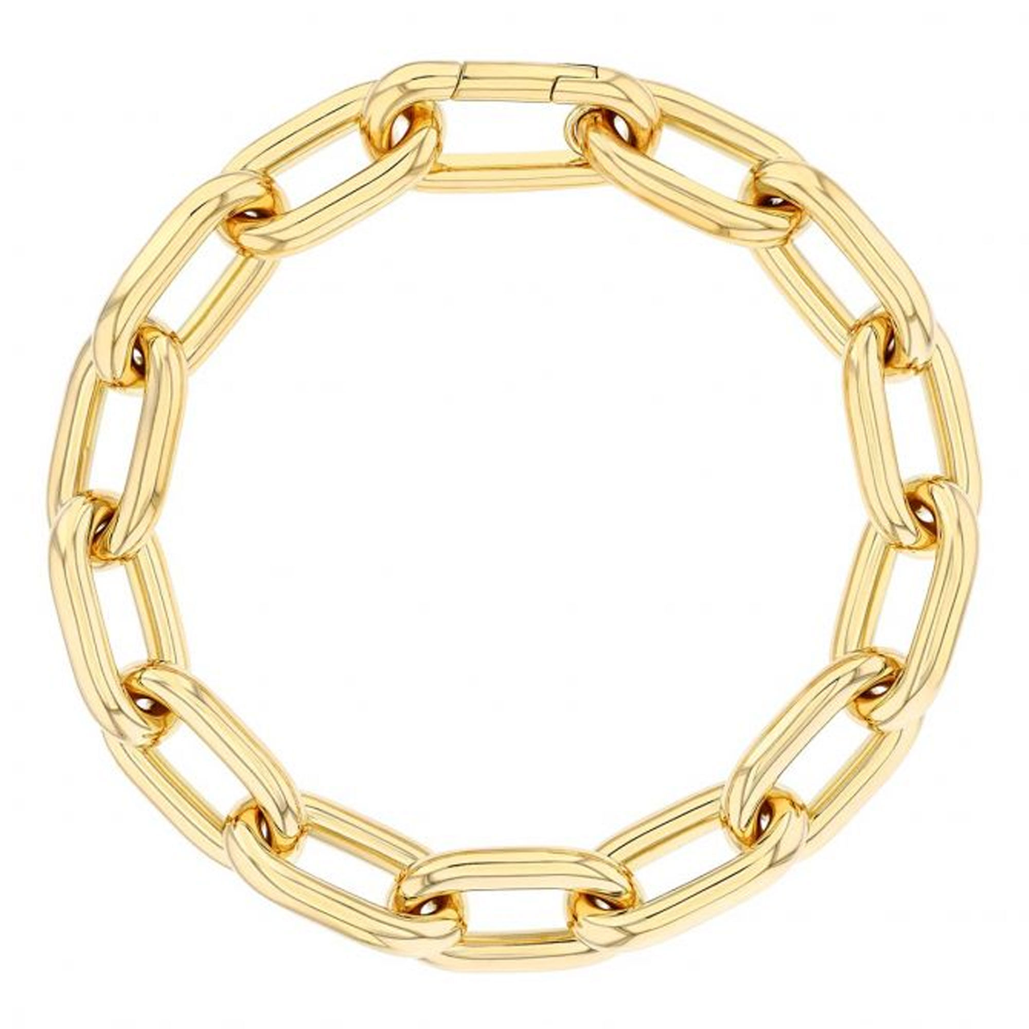 Roberto Coin Designer Gold Chunky Paperclip Bracelet 18K Yellow Gold, 20mm