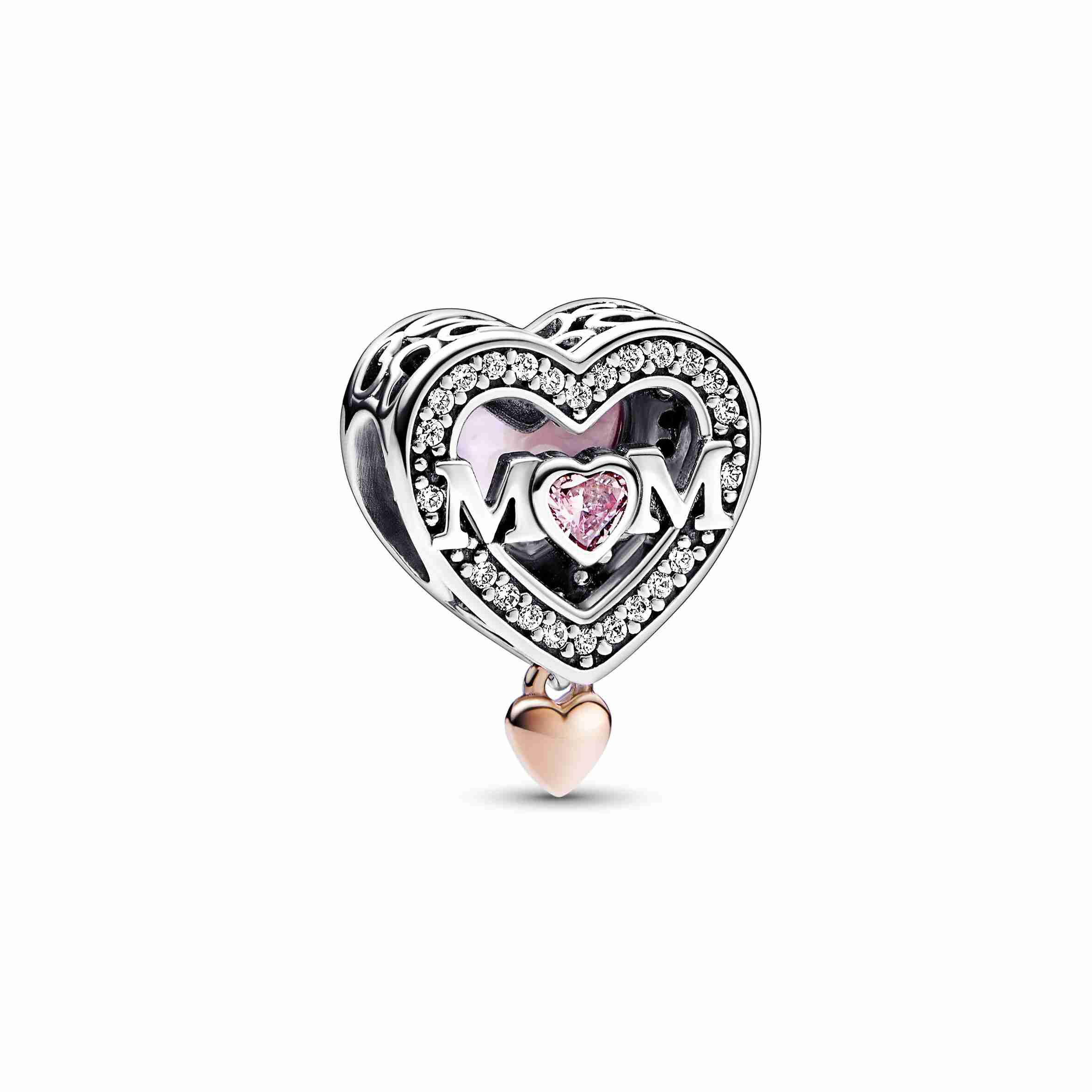 Pandora Two-tone Openwork Mom & Heart Charm