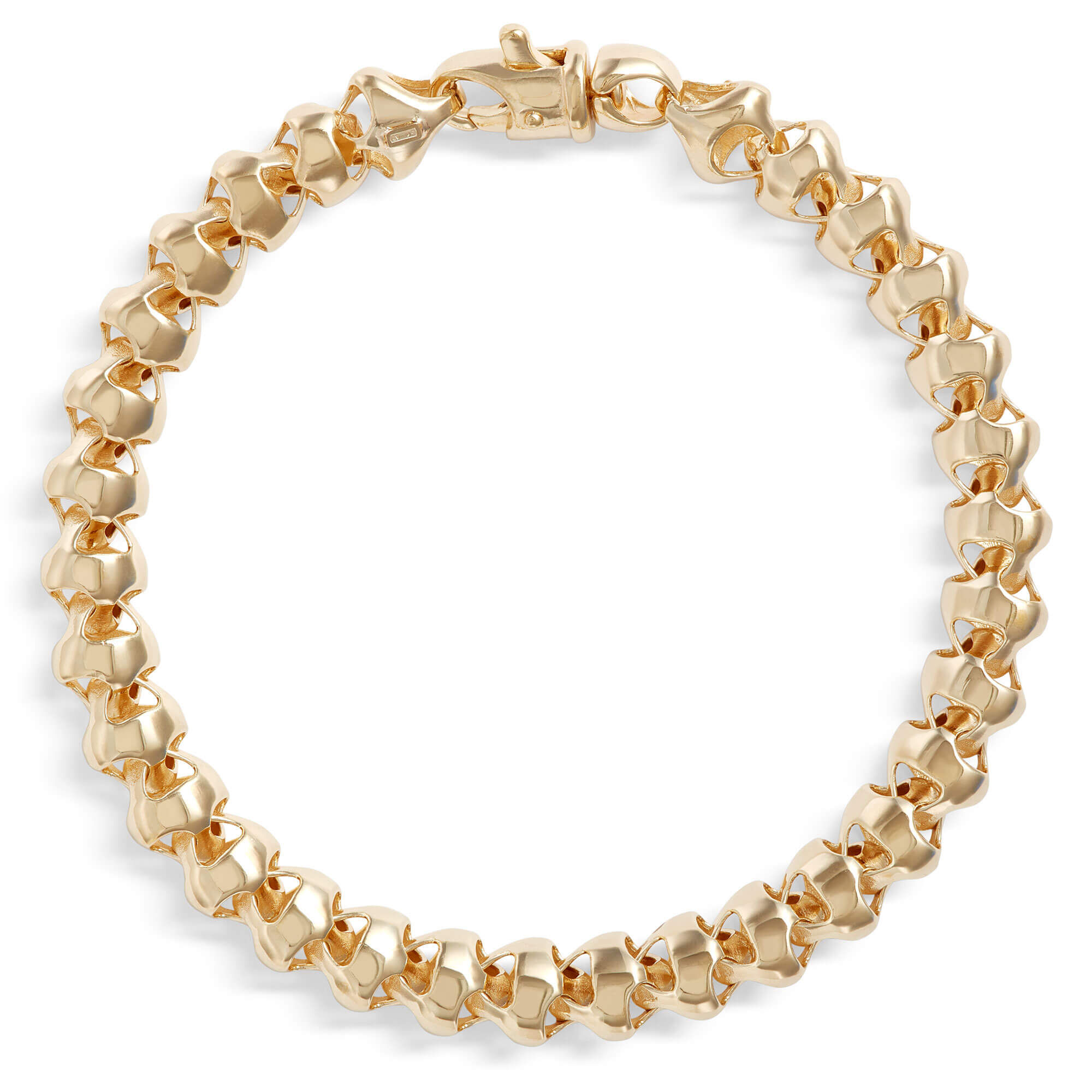 Toscano 7.5-Inch Barrel Link Bracelet, 14K Yellow Gold