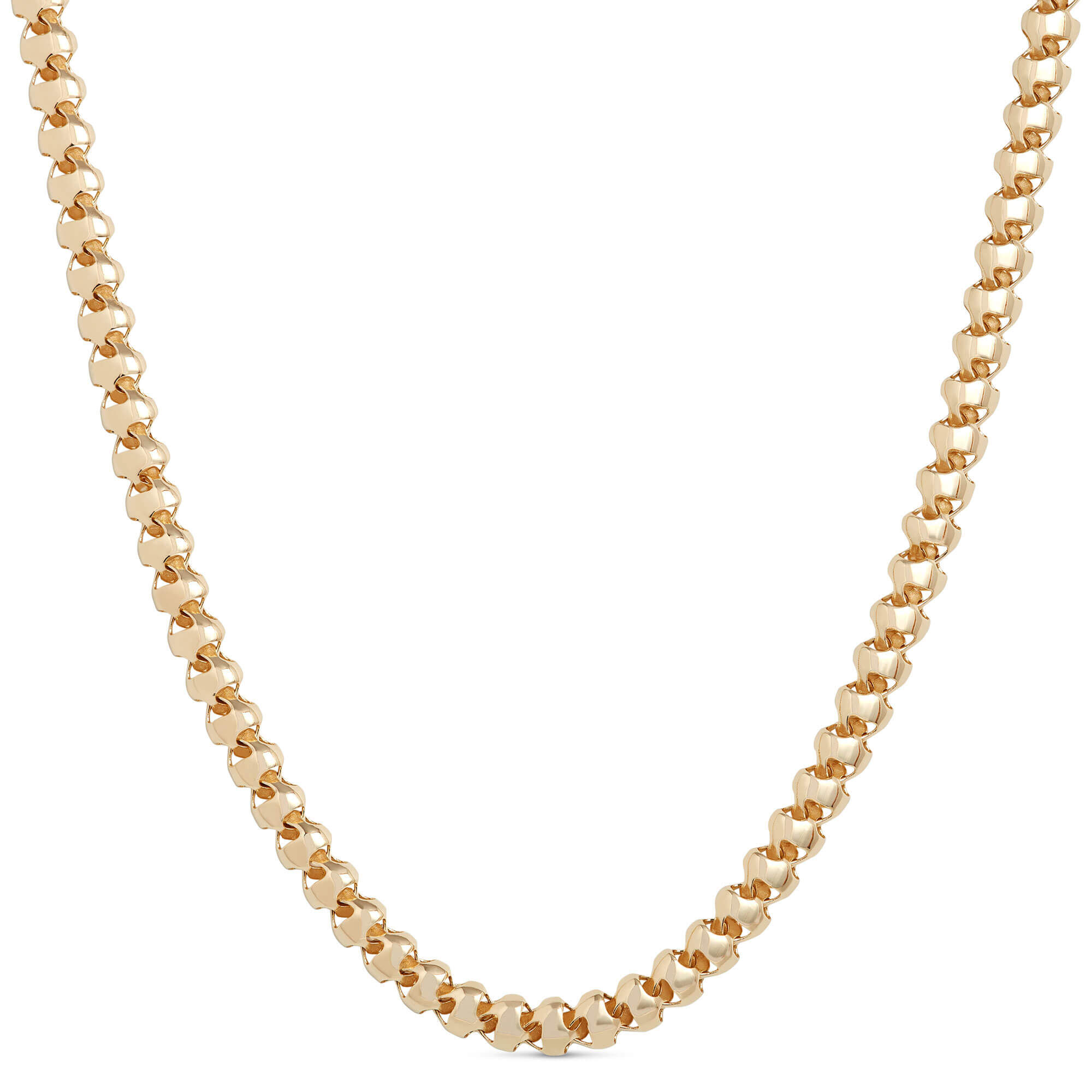 Toscano 20-Inch Barrel Link Neck Chain, 14K Yellow Gold