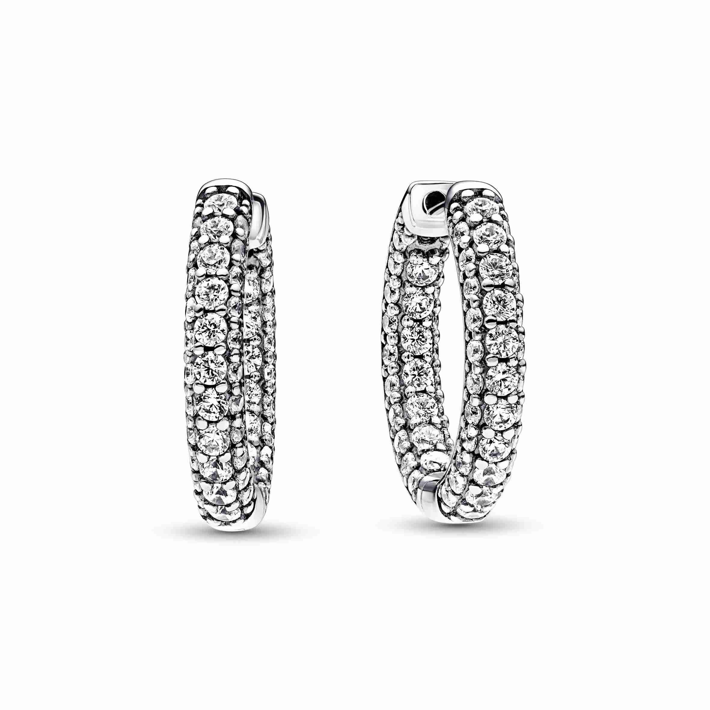 Pandora Pandora Timeless Pavé Single-row Hoop Earrings