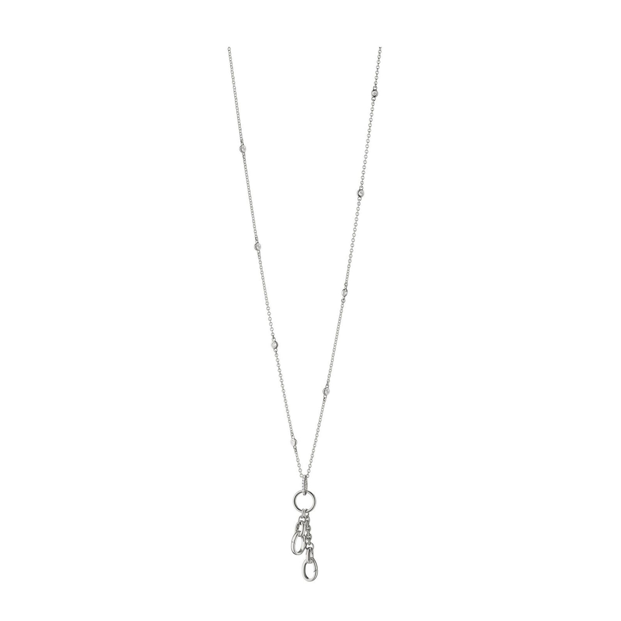 Monica Rich Kosann 18" "Design Your Own" Small Charm Chain Necklace with Sapphires, 2 Charm Stations, Sterling Silver
