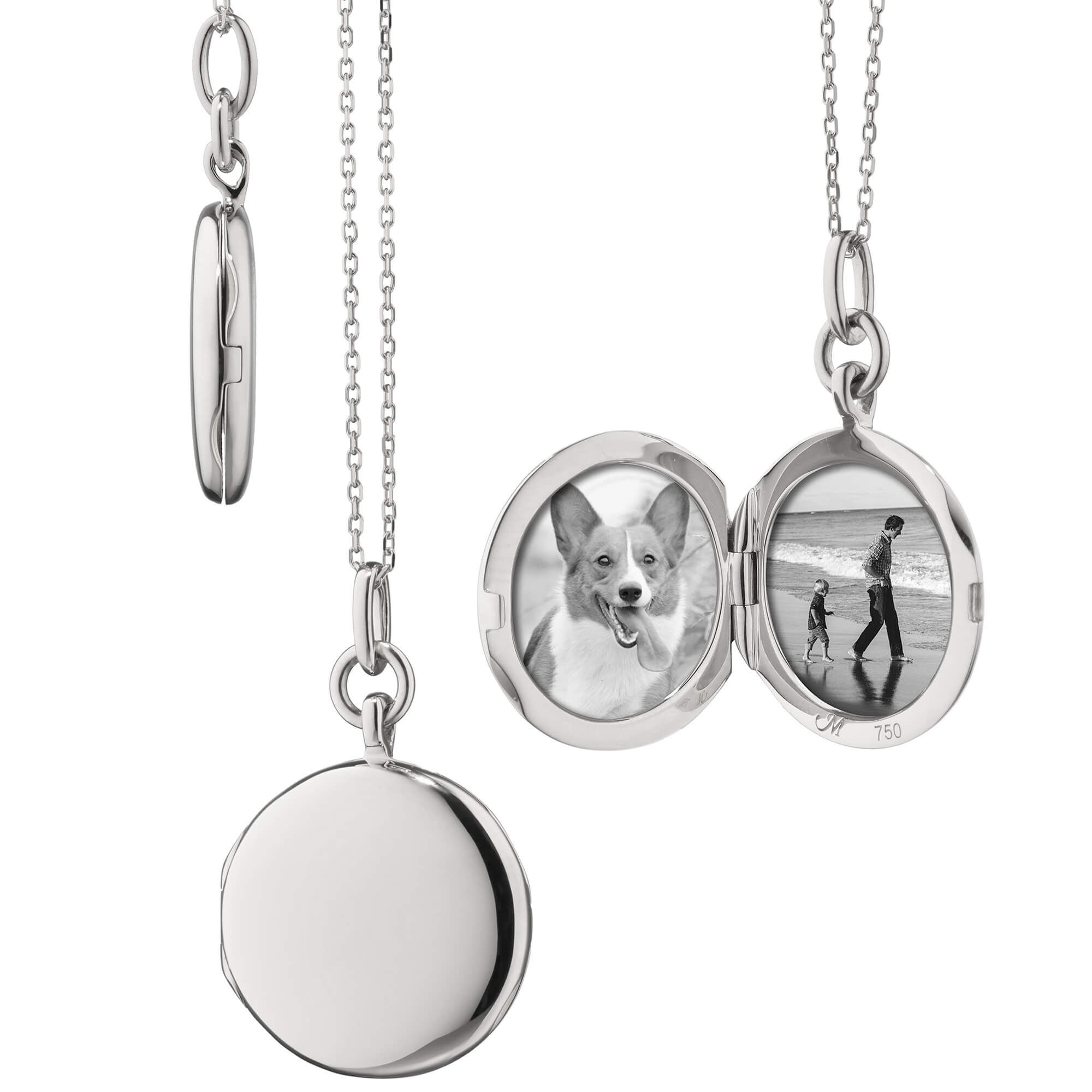 Monica Rich Kosann Slim "Quinn" Locket Necklace, Sterling Silver