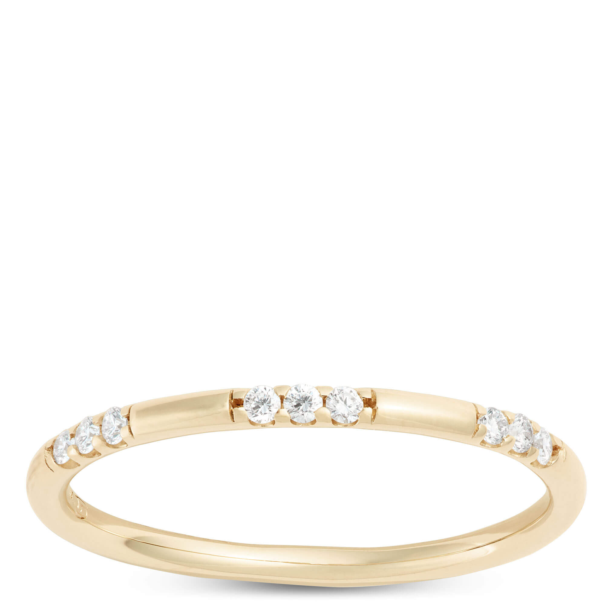 Stackable Round Diamond Ring, 14K Yellow Gold