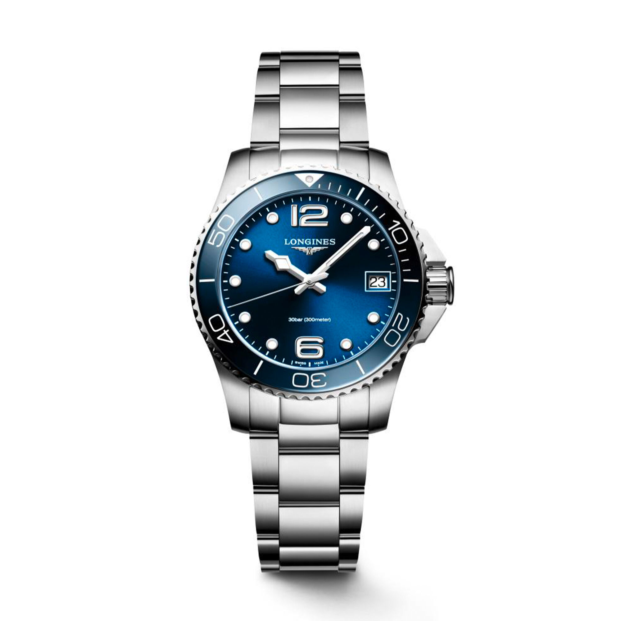 Longines HydroConquest Watch Sunray Blue Dial. 32mm