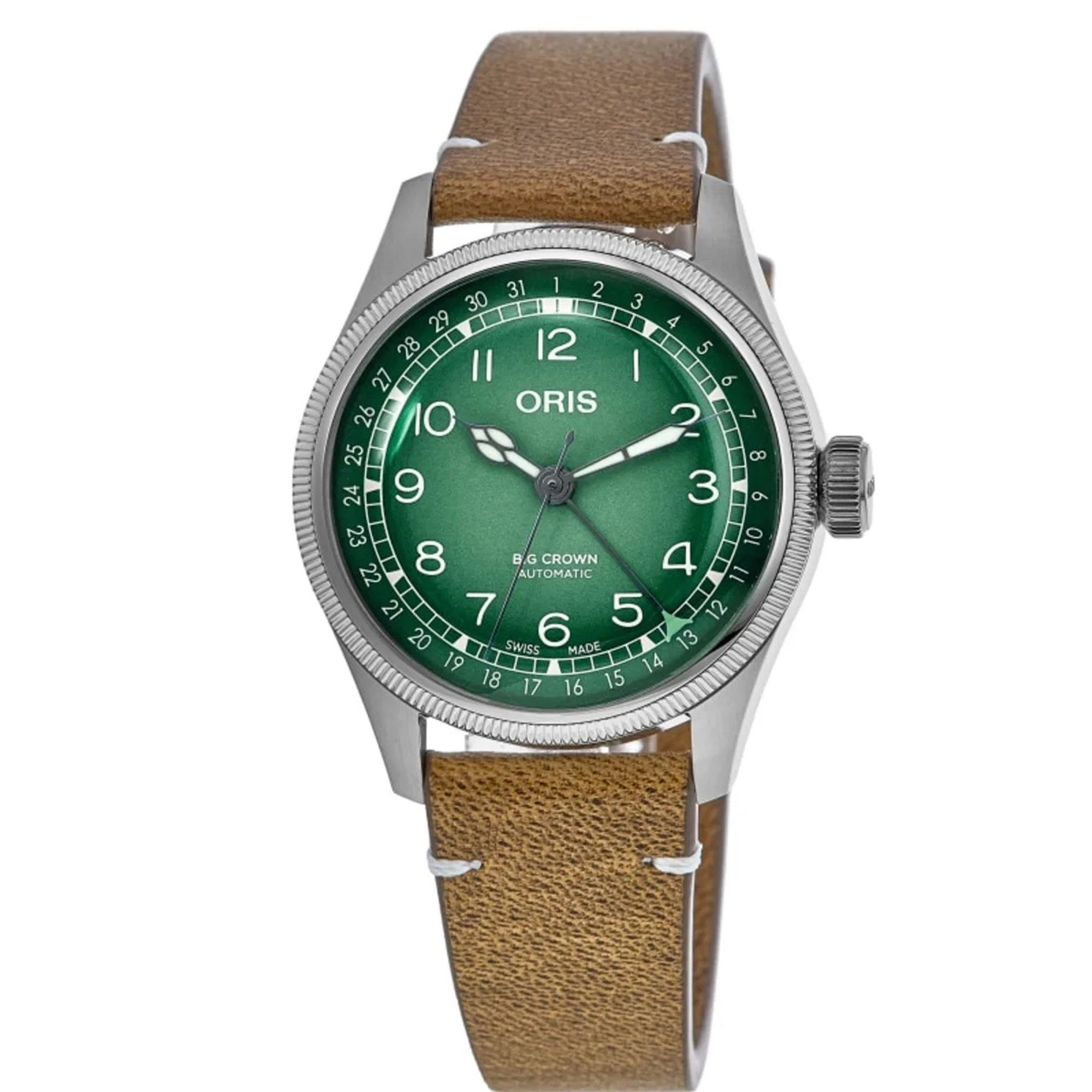 Oris Big Crown Pointer Date Cervo Volante Limited Edition Green Dial Watch, 38mm